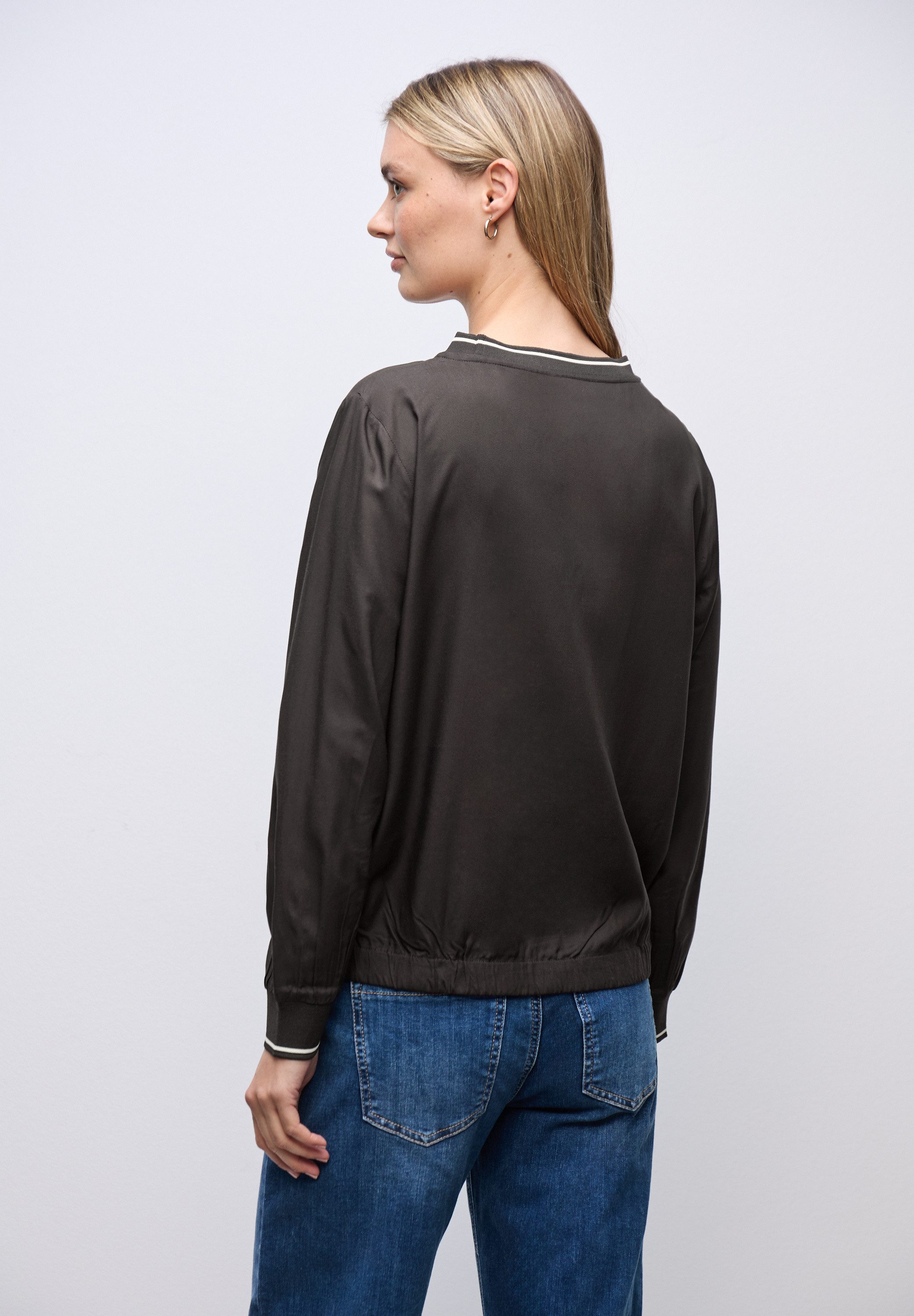 STREET ONE Langarmbluse mit Elastiksaum günstig online kaufen