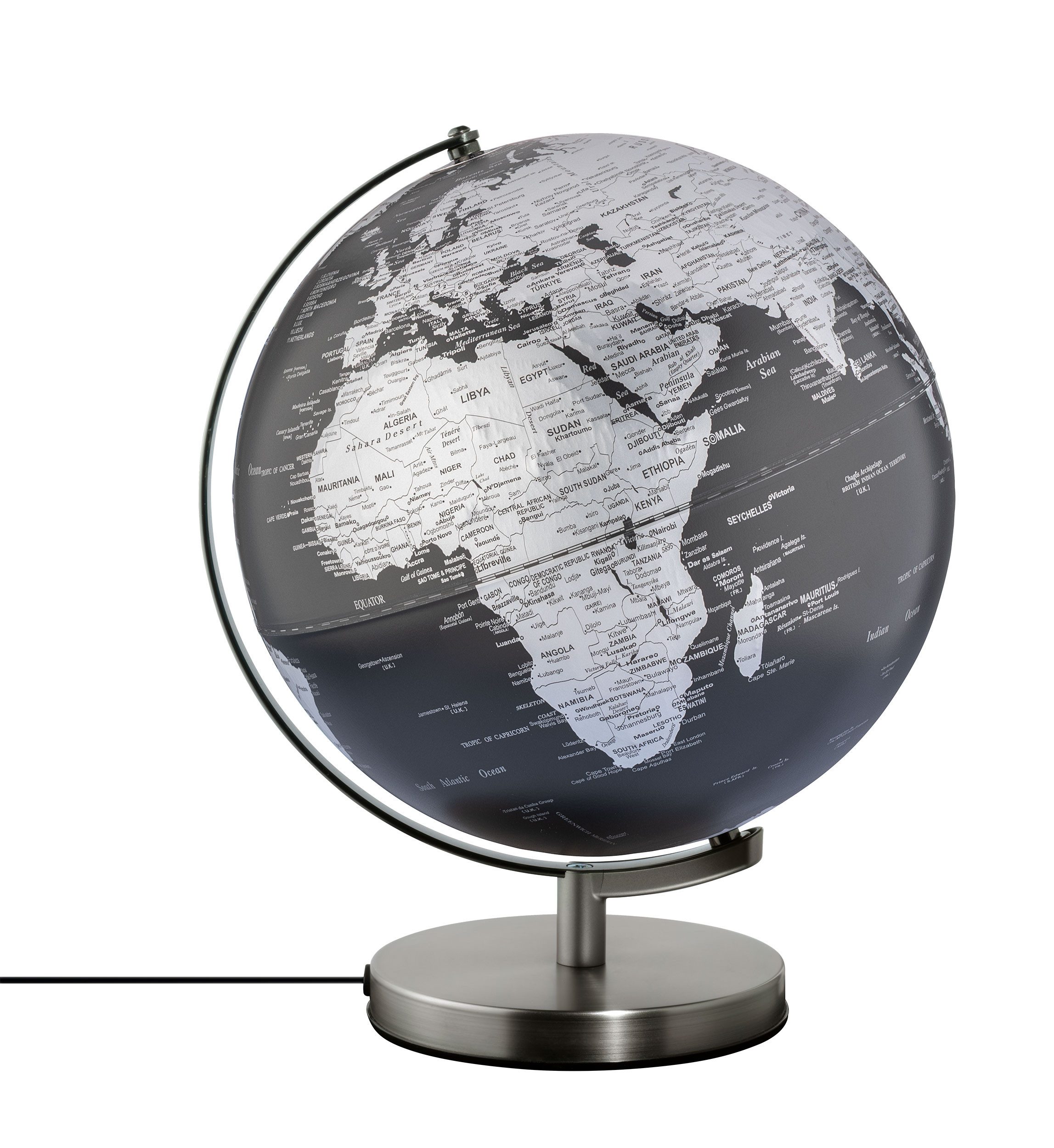 TROIKA Globus STELLAR LIGHT, LED Globus mit Beleuchtung & drehbarer Achse, Metallfuß, (30 cm Durchmesser), 30 x 30 x 38 cm, englische Beschriftung, verschiedene Цвета(ов)