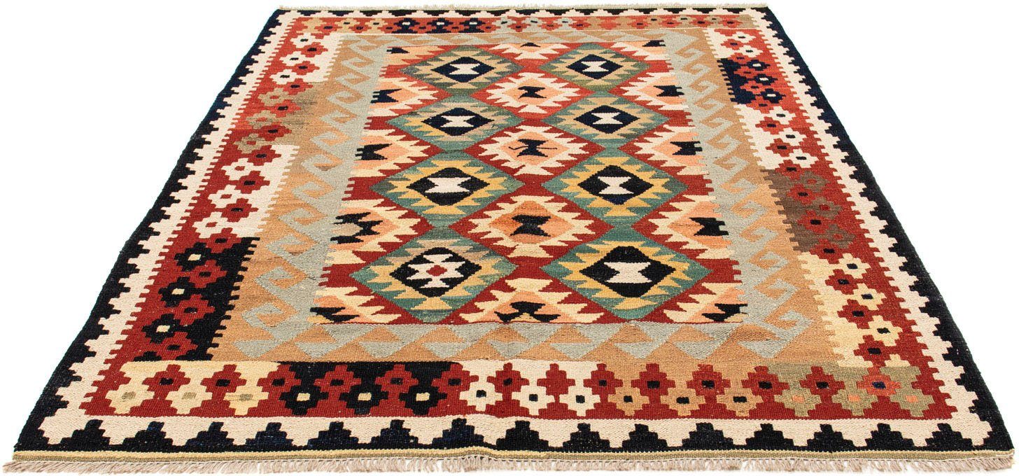 Wollteppich Kelim Maimene Durchgemustert 202 x 151 cm, morgenland, rechteckig, Höhe: 5 mm, Wendeteppich