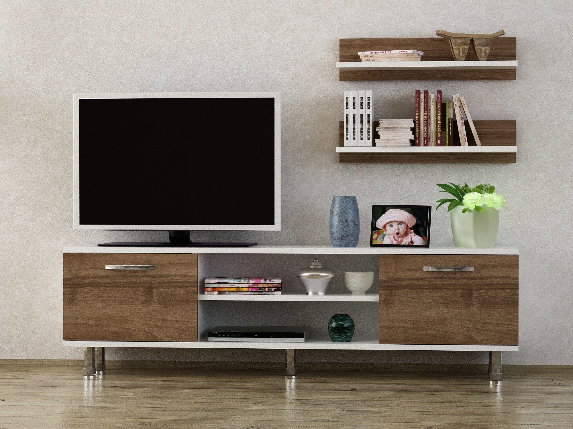 Skye Decor TV-Schrank Schränke, 43x150x29,5 cm, 100% Melaminbeschichtete Partikelplatte