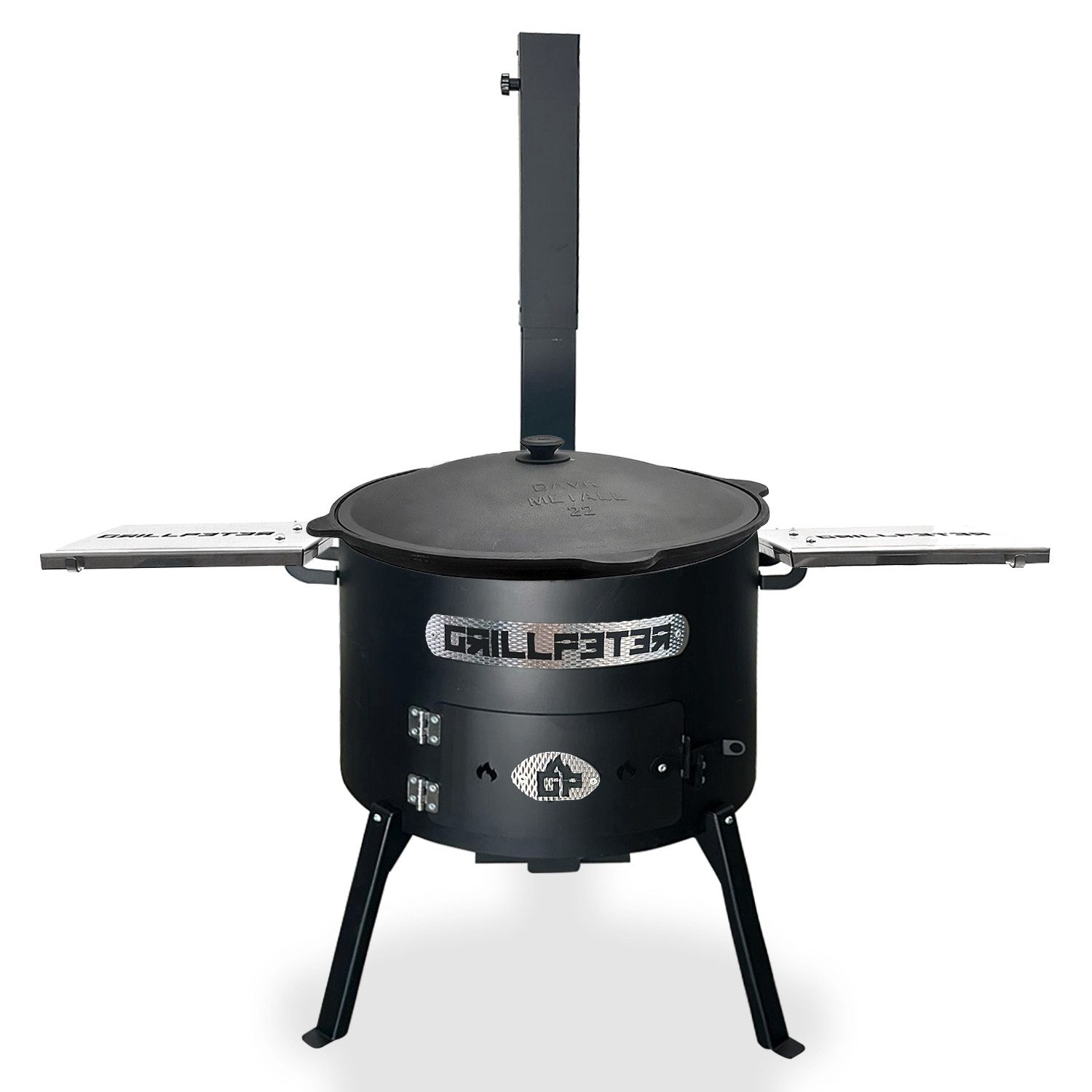 Grillpeter Holzkohlegrill Utschak Asamat Ø50 cm Ablageset und Kazan 22L
