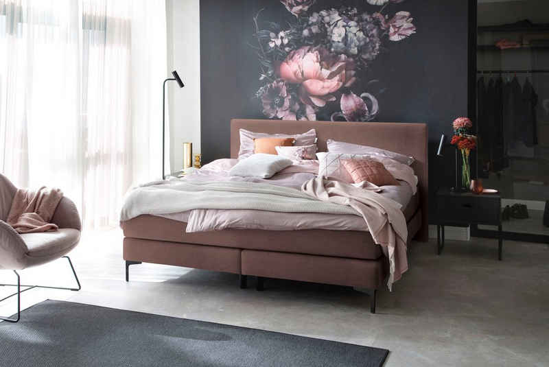 SCHÖNER WOHNEN-Kollektion Boxspringbett VITA, Füße Metall Schwarz