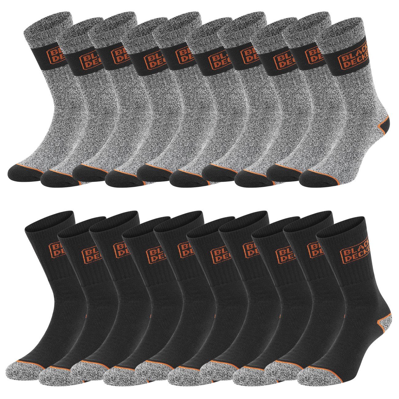 Black + Decker Sportsocken B+D CREW WORK SOCKS (10-Paar)