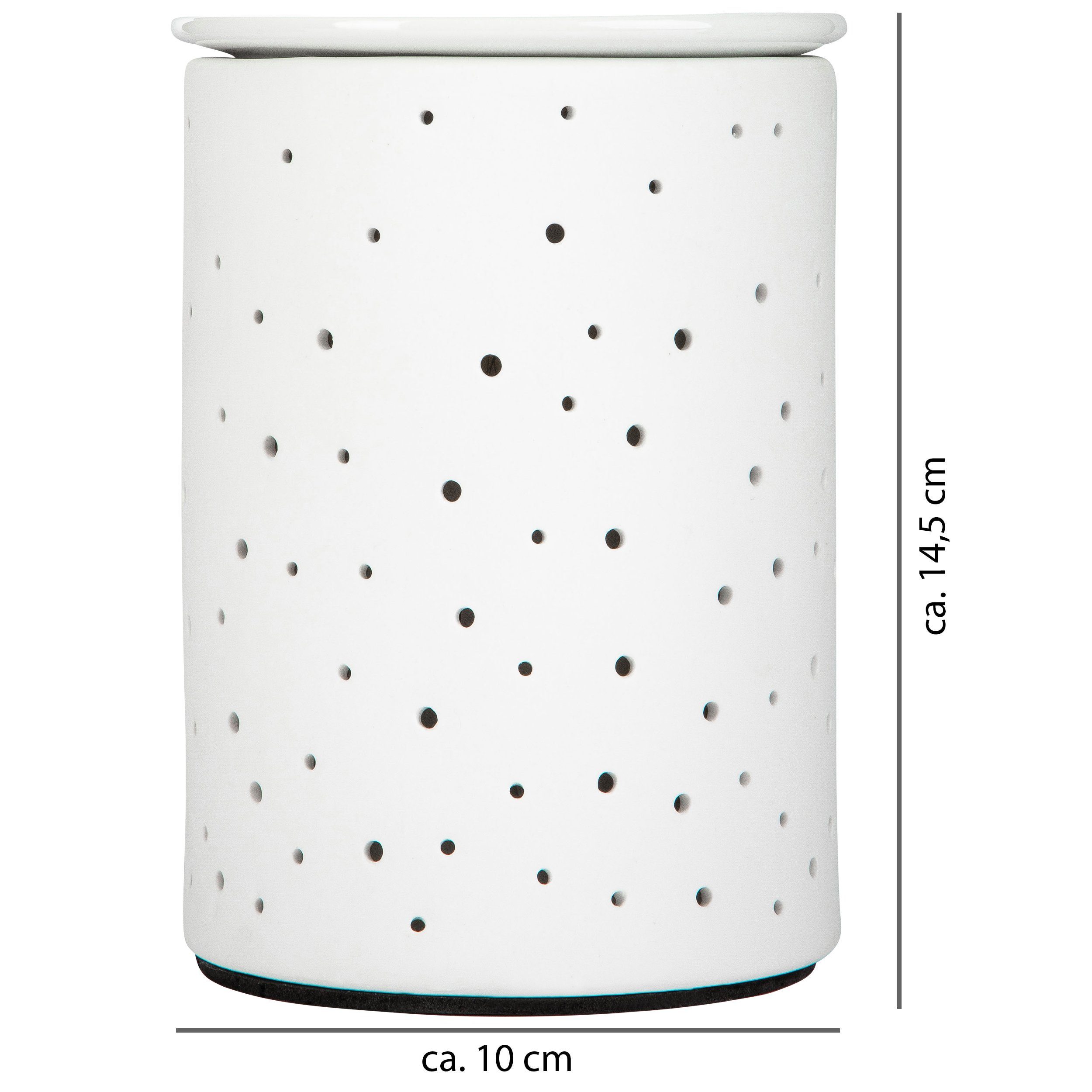 ONVAYA Duftlampe Porzellan Duftlampe DOTS, Elektrisch, Weiss, Aromalampe günstig online kaufen