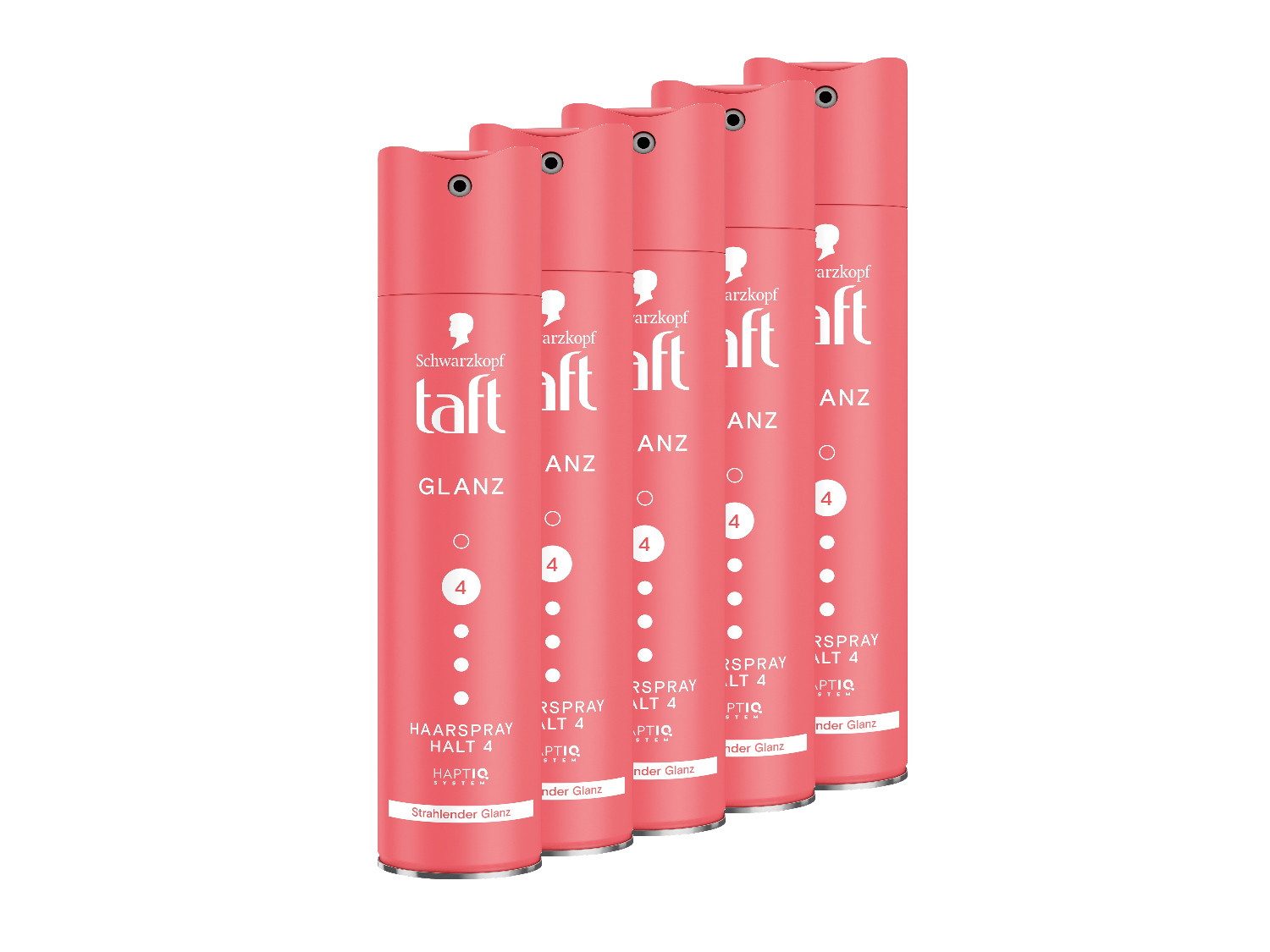 Taft Haarspray strahlender Glanz & Gloss Finish, Schwarzkopf, 5x 250 ml, 5-tlg., Vorratspack, HaptIQ System