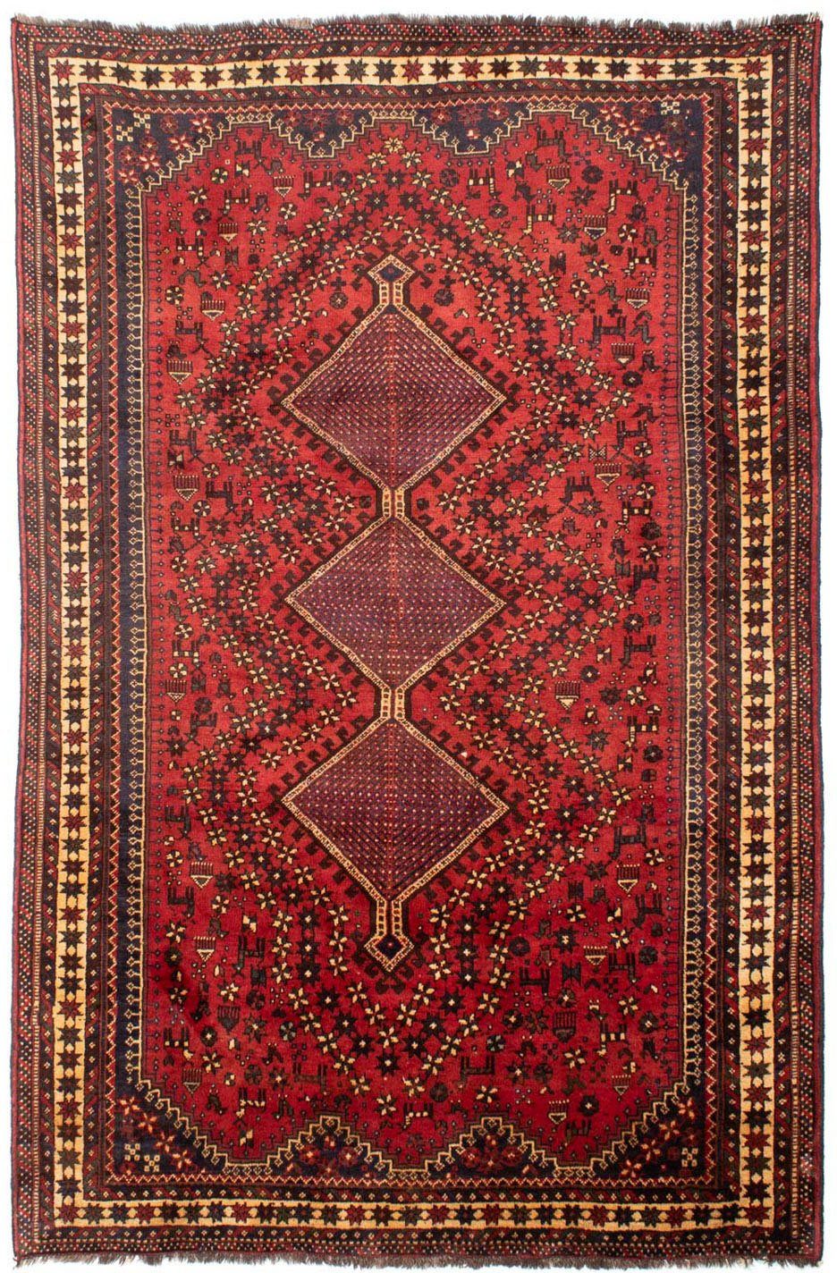 Medaillon Zertifikat Rosso x cm, 205 Unikat Höhe: Wollteppich 10 mit morgenland, mm, Shiraz rechteckig, 290