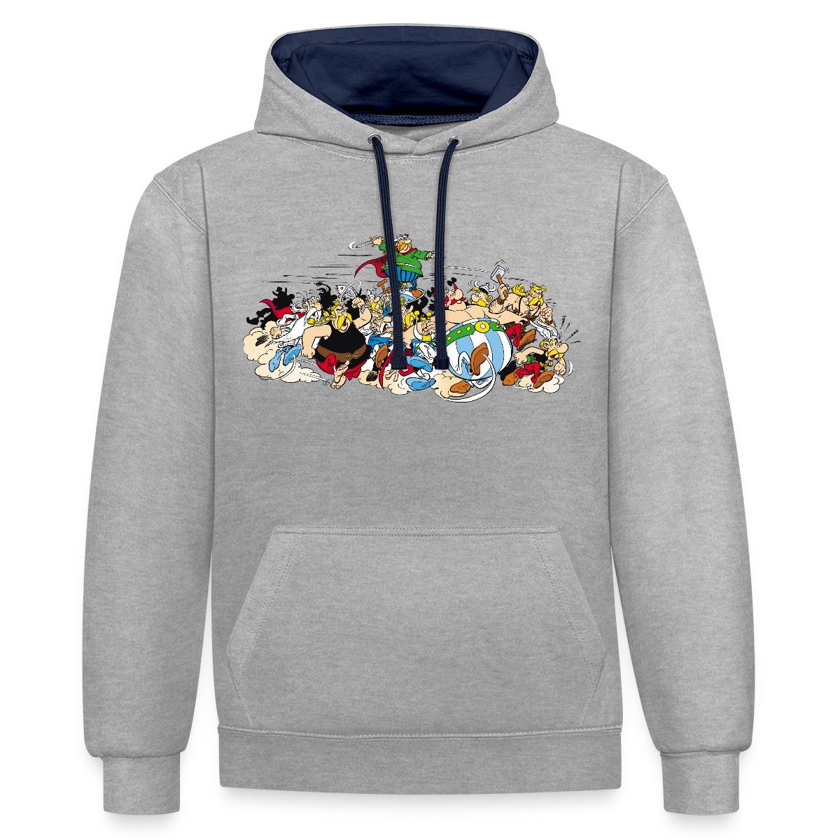 Spreadshirt Hoodie Asterix & Obelix Attacke Unisex Kontrast Hoodie (1-tlg)