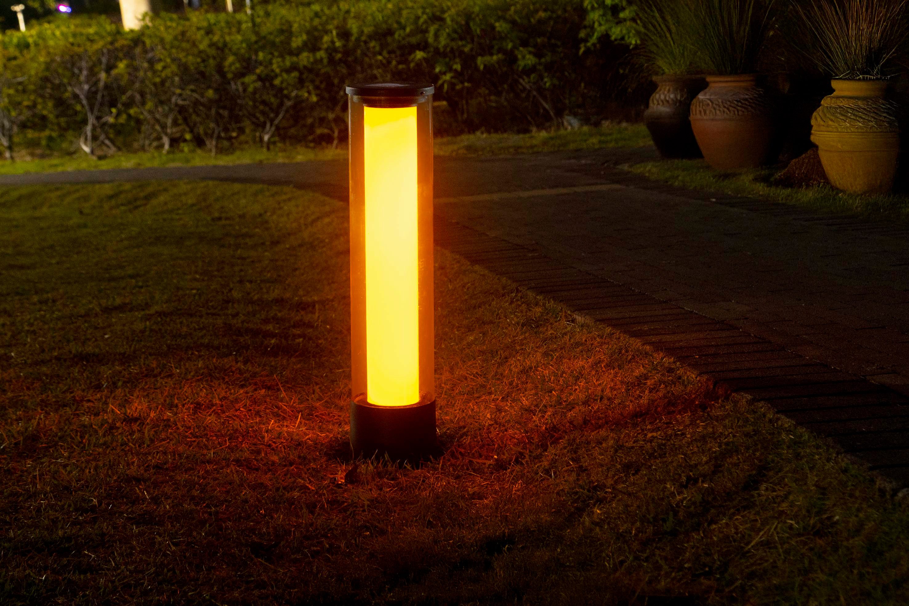 Northpoint LED Gartenleuchte Solar Flammenlichtsäule Flammen Dauerlicht Dämmerungssensor