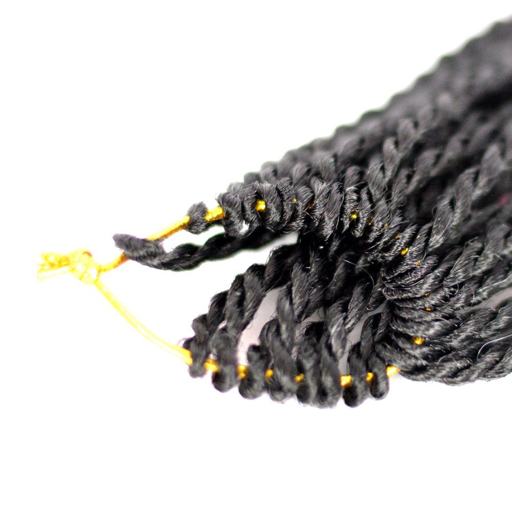 MyBraids YOUR BRAIDS! Kunsthaar-Extension Senegalese Pack Ombre Schwarz-Hellrosa 3-SY Zöpfe 3er Crochet Braids Twist