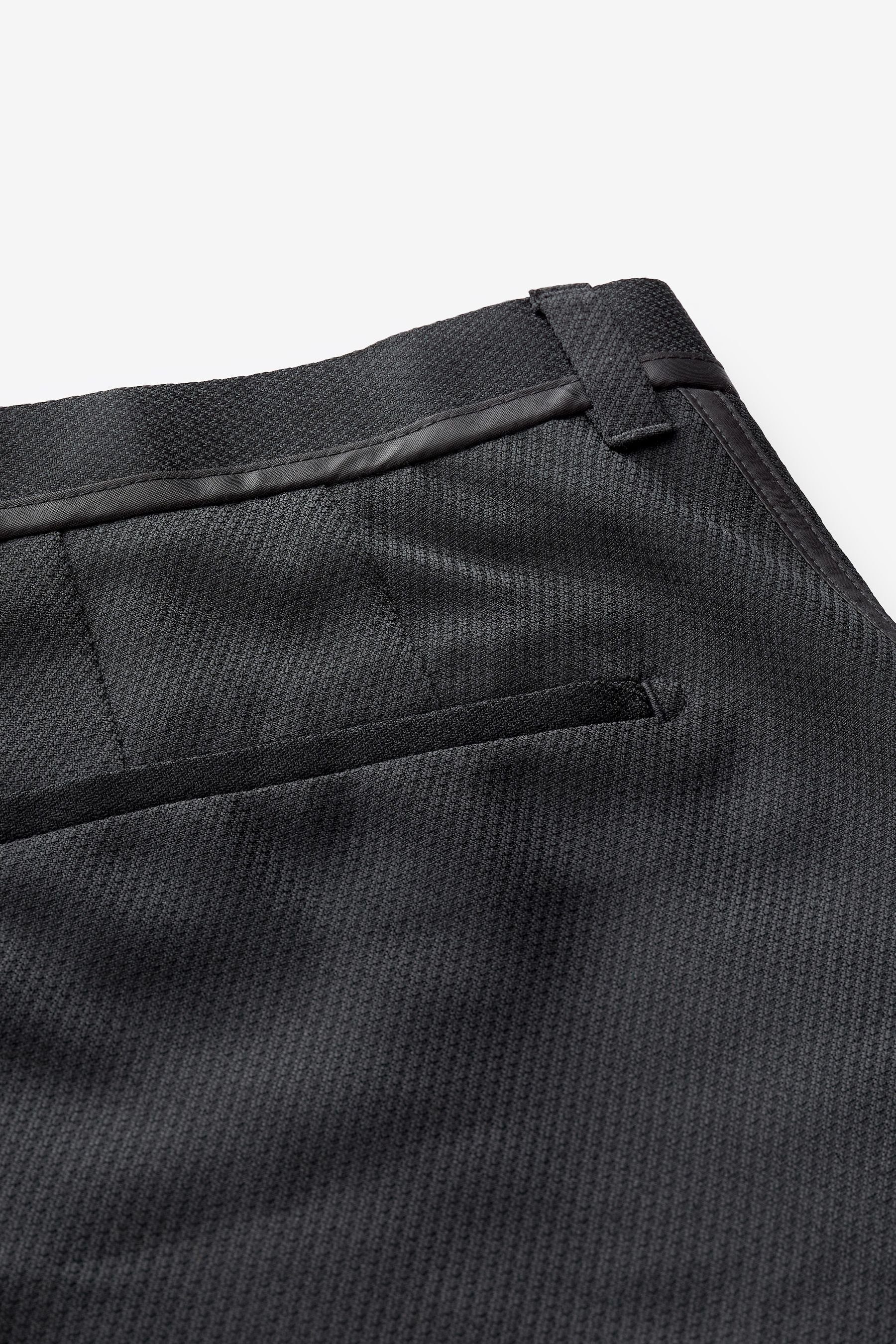 Next Stoffhose Elegante strukturierte Hose (1-tlg) Black Fit Slim
