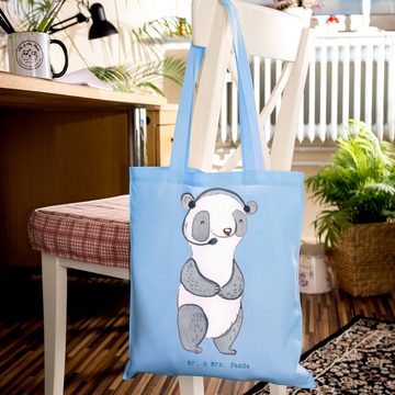 Mr. & Mrs. Panda Tragetasche Kundendienstmitarbeiter Herz - Sky Blue - Geschenk, Firma, Beutel, St (1-tlg), Lange Tragegriffe