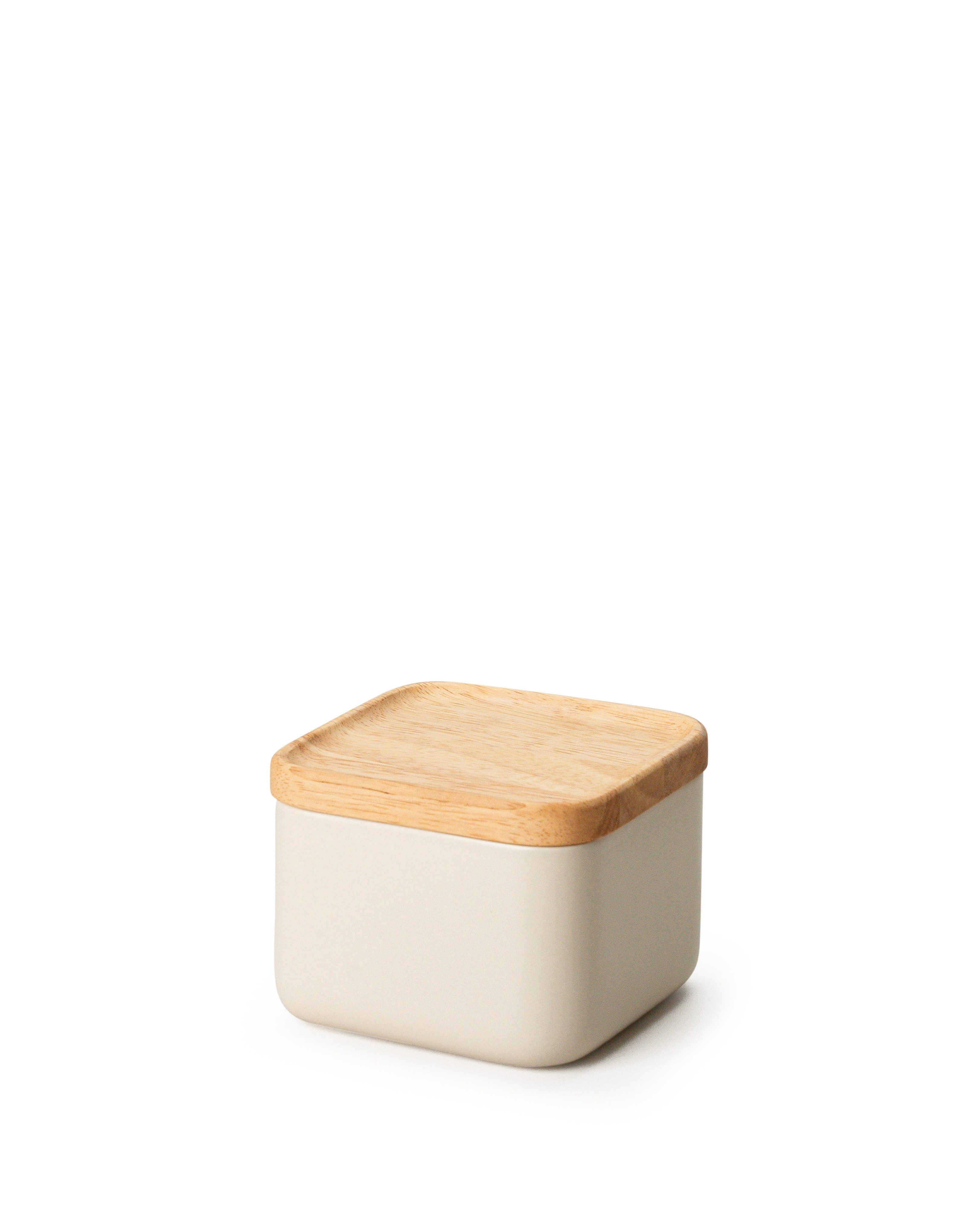 Continenta Vorratsdose Dose mit Holzdeckel, Keramik matt, Keramik, (1-tlg)