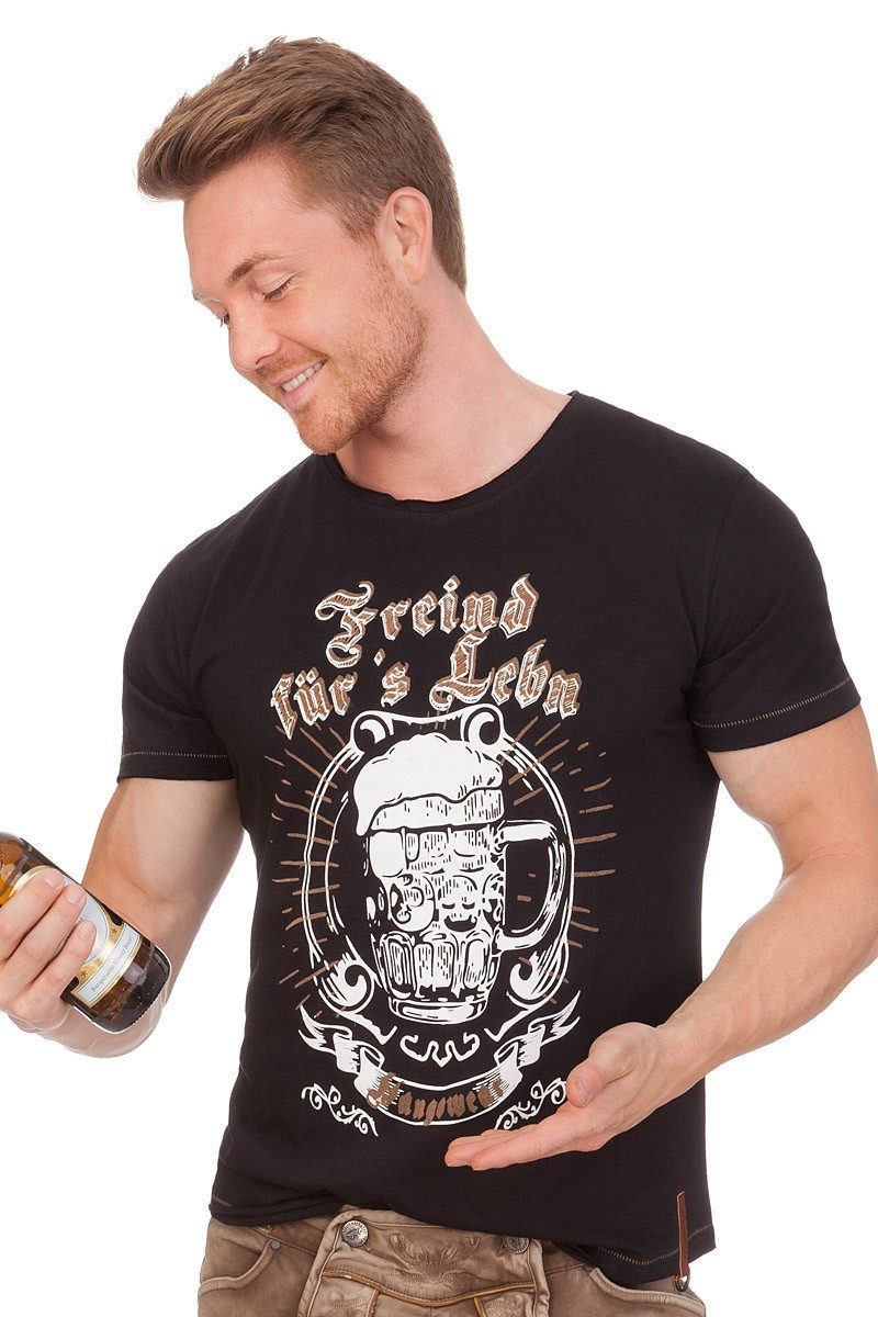 Trachtenshirt Trachtenshirt Herren - LOTHAR - schwarz