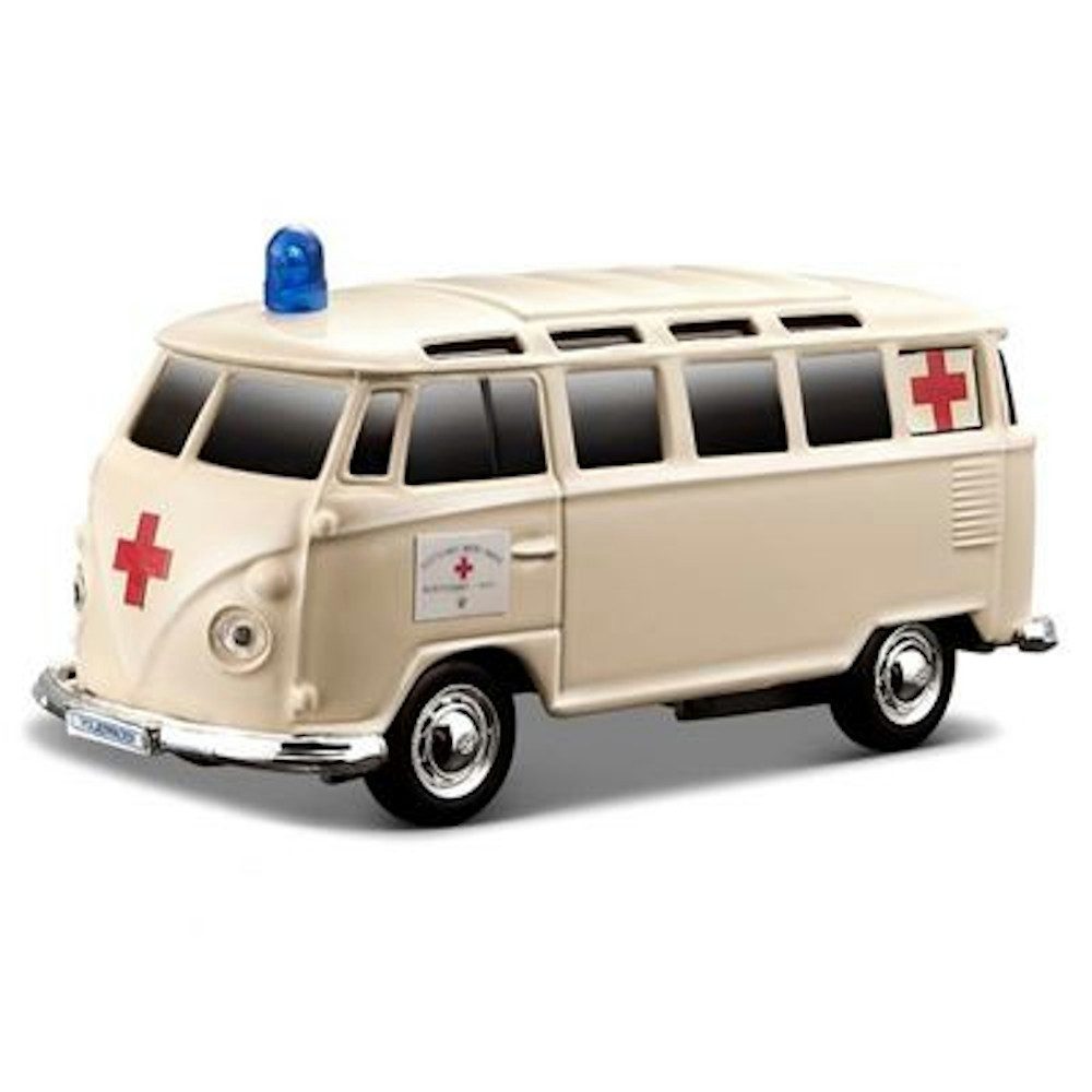 Maisto® Spielzeug-Auto VW T1 Einsatzfahrzeug mit Licht & Sound (12cm) »Krankenwagen«, originalgetreue Innenausstattung