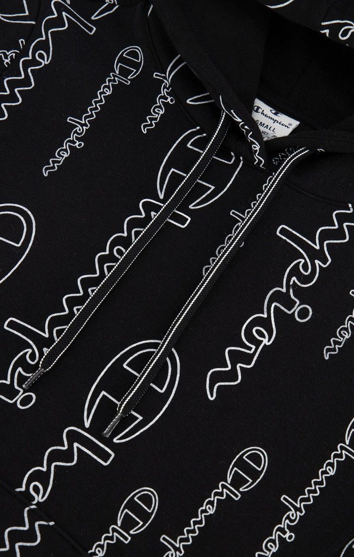 Champion Kapuzenpullover (Hoodie) American Classic Graphic Logo Schriftzug schwarz Damen