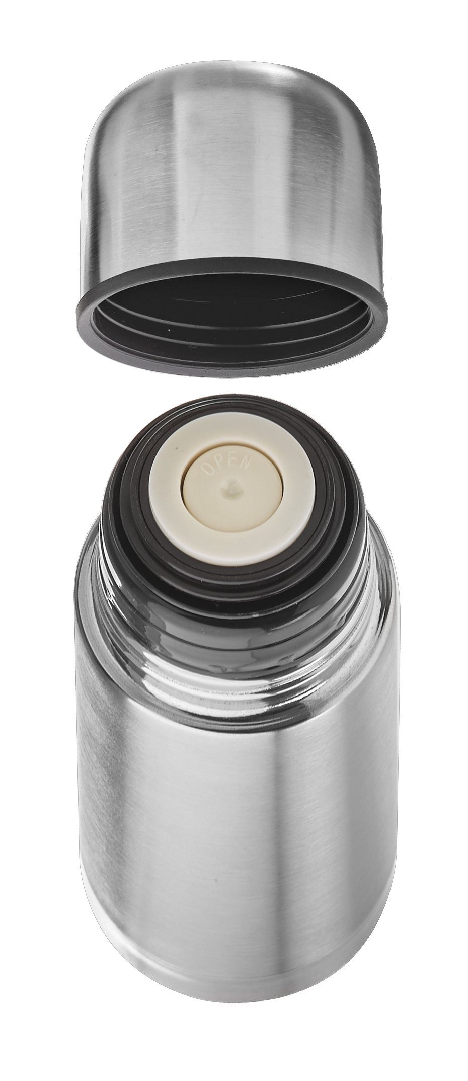 Goldhofer Thermoflasche Edelstahl: Thermoskanne-Flasche kalte und ein Technik, heiße Getränke, Edestahl, für Vaccum Verschluss Knopf