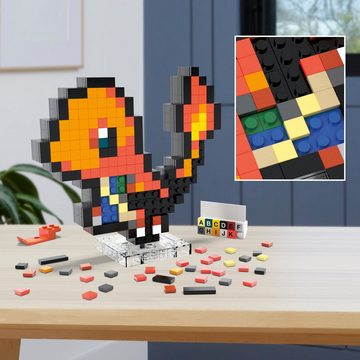 Mattel® Konstruktionsspielsteine Pokémon Glumanda Pixel Art