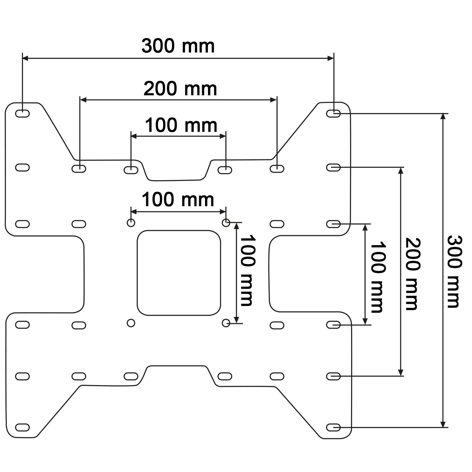 Drall Instruments AD3WK TV-Wandhalterung, 300 bis auf mm Breite (1-tlg., Wandhalterung Adapter und Höhe) (30cm) in