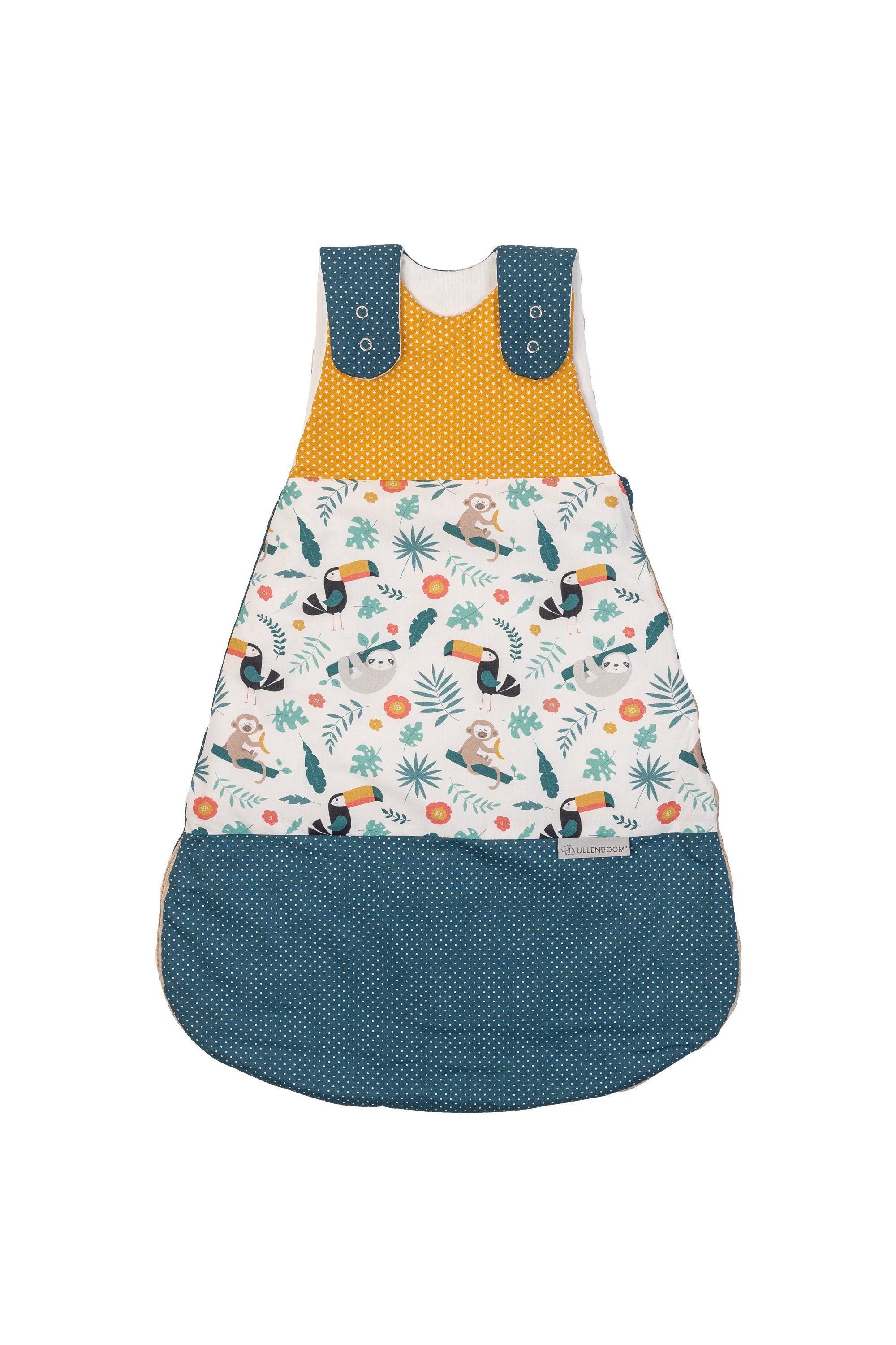 Babyschlafsack Baby Schlafsack Sommer 56/62 (0 bis 4 Monate) Dschungel (Made in EU)