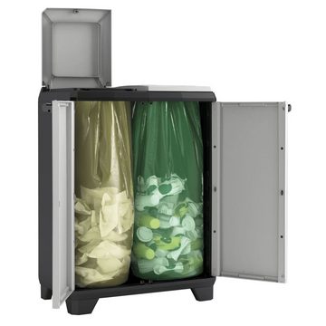 Keter Fächerschrank Recyclingschrank Split Premium Grau und Schwarz 92 cm (1-St)