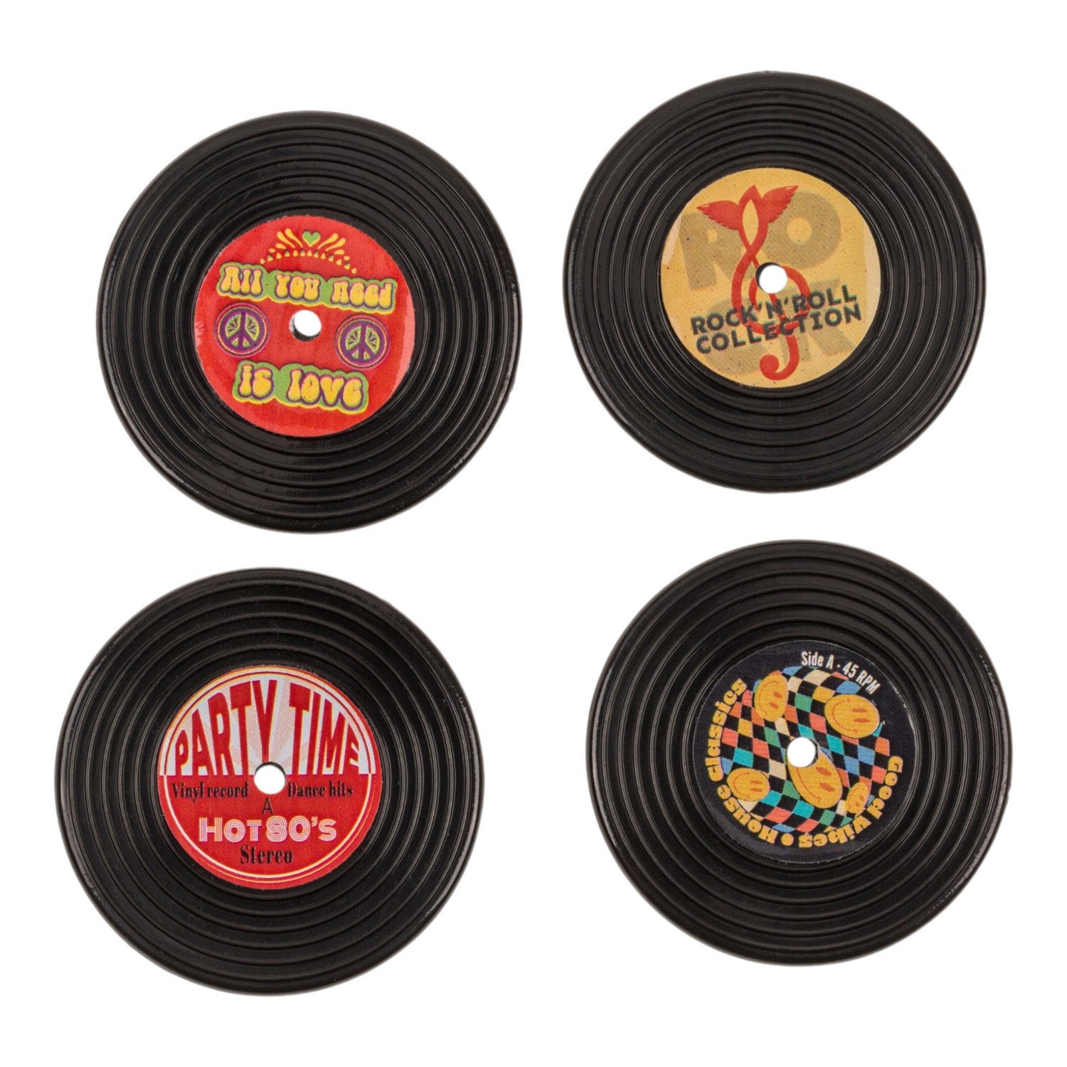 Out of the Blue Magnet Retro-Vinyl Schallplatten Kühlschrankmagnete im 4er-Set