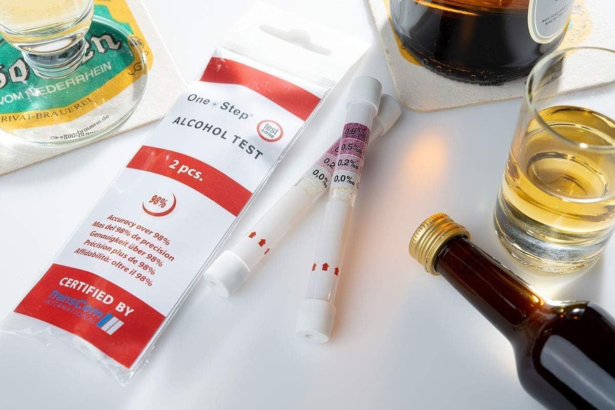 One+Step Alkohol-Teststreifen mit 4 Messbereichen - Einweg Alkoholmessgerät, 4-St.