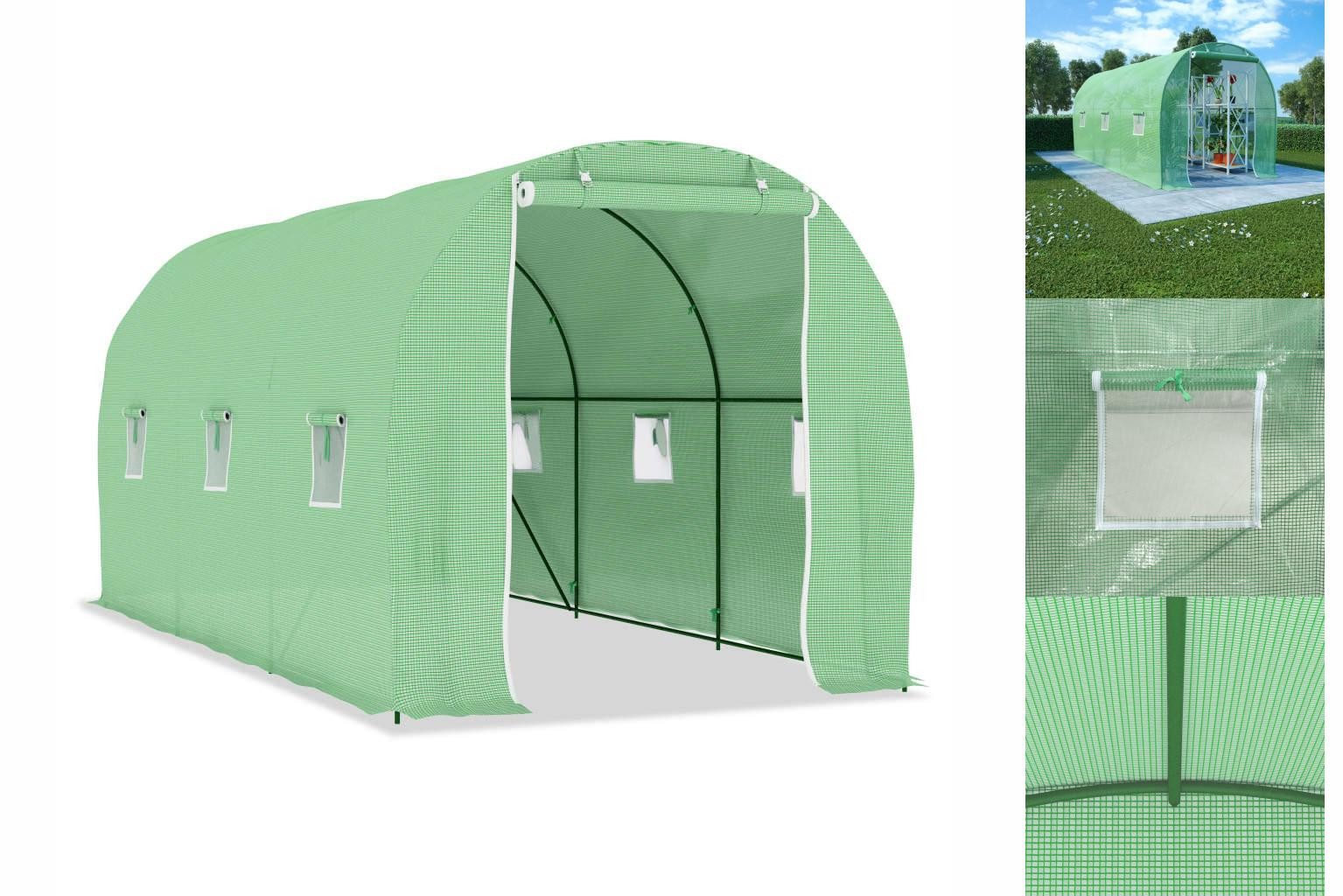 vidaXL Gewächshaus Gewächshaus 9 m² 4,522 m grün | Rabatt: 24%