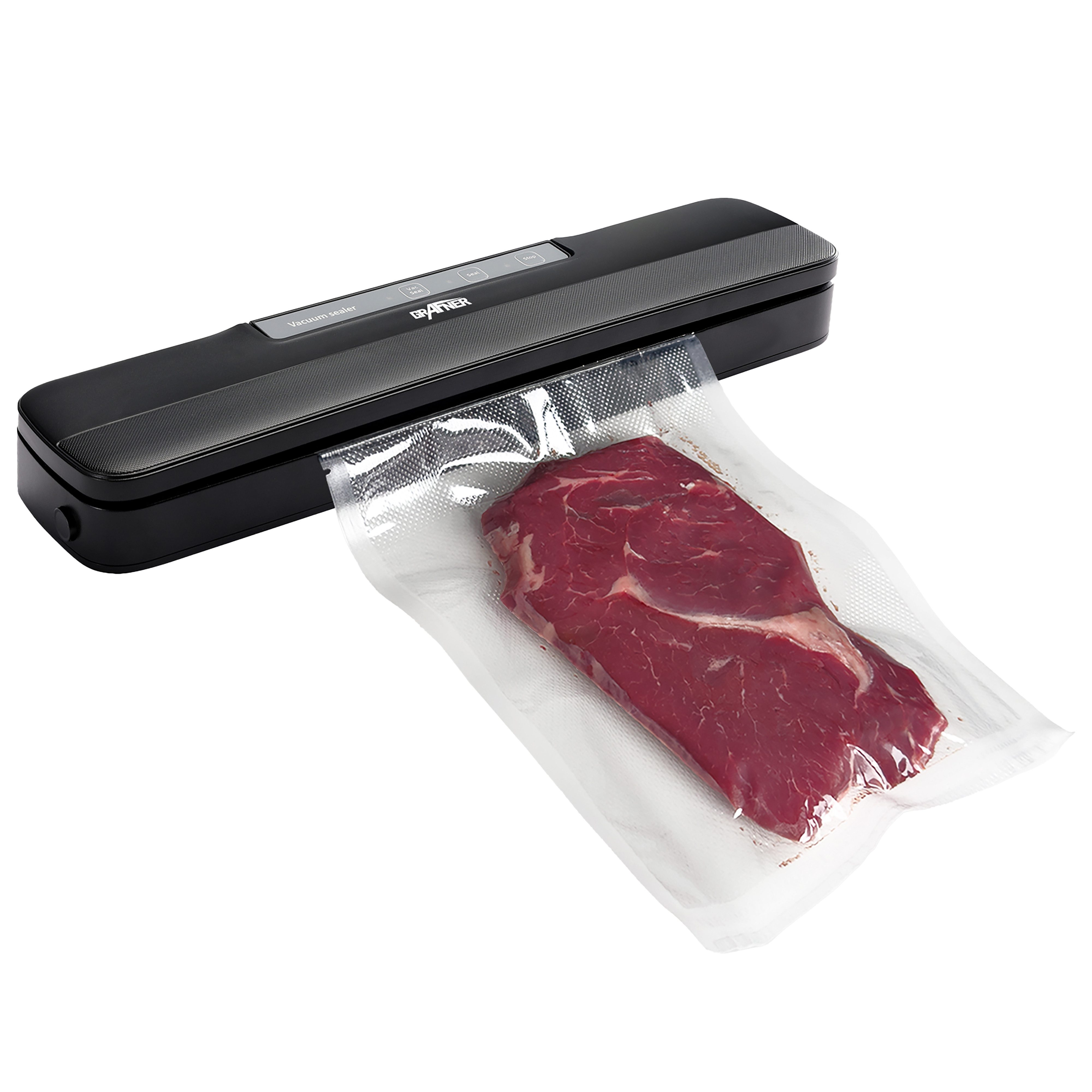 Grafner Вакуумные упаковщики Вакуумные упаковщики Vakuumiergerät Folienschweißgerät Vakuumierbeutel schwarz, Rollenbreite 30,00 cm, 80,00W, inkl. 10 Beutel