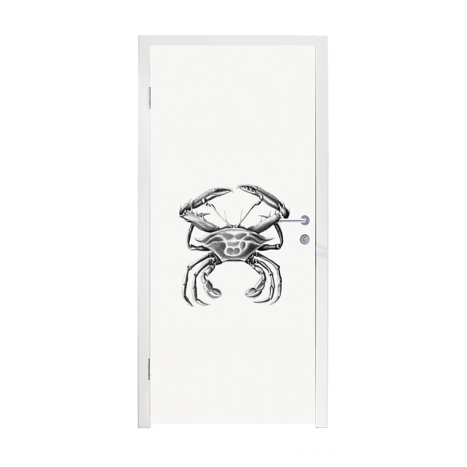MuchoWow Türtapete Ernst Haeckel - Jahrgang - Kunst - Krabbe, Matt, bedruckt, (1 St), Fototapete für Tür, Türaufkleber, 75x205 cm