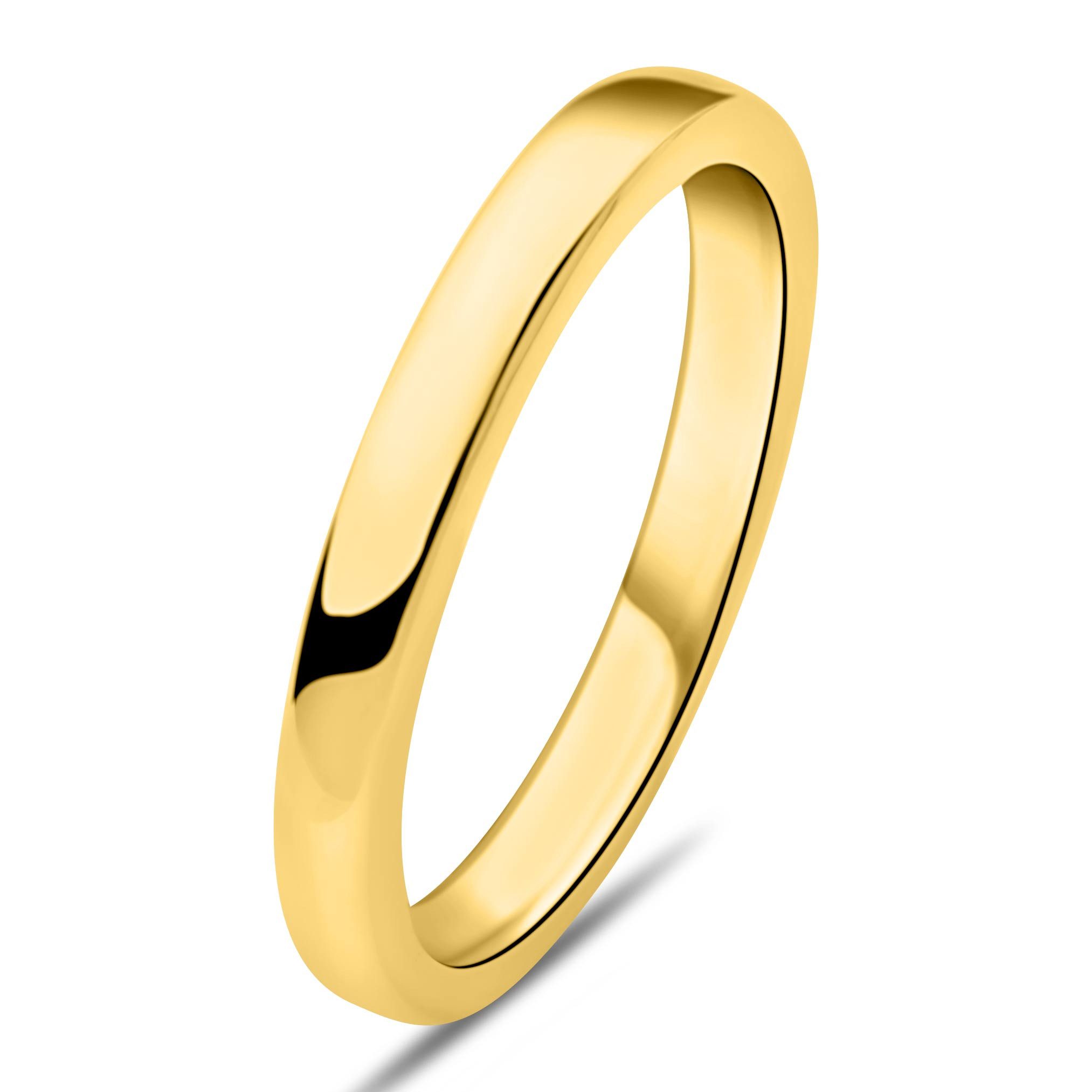 Tony Fein Fingerring Bandring Schlicht 585er 14 Karat Vergoldet Hochglanzpo günstig online kaufen