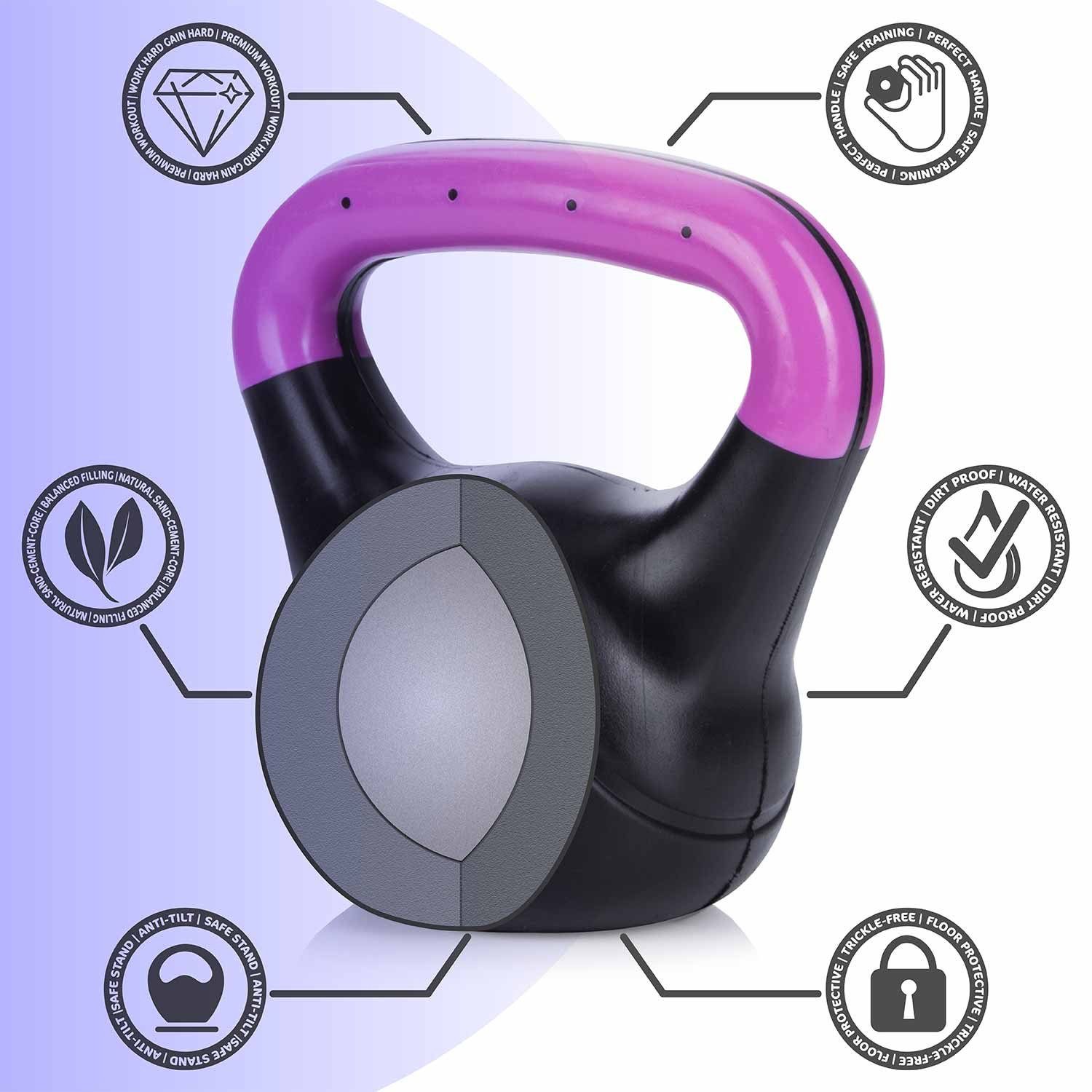 Body & Mind Kettlebell Body & Mind Kettlebell 2–20 kg – Profi Kettlebell mit Kunststoffmantel, (Profi Schwunghantel), Kraftraining Workout Gewicht (2 kg)
