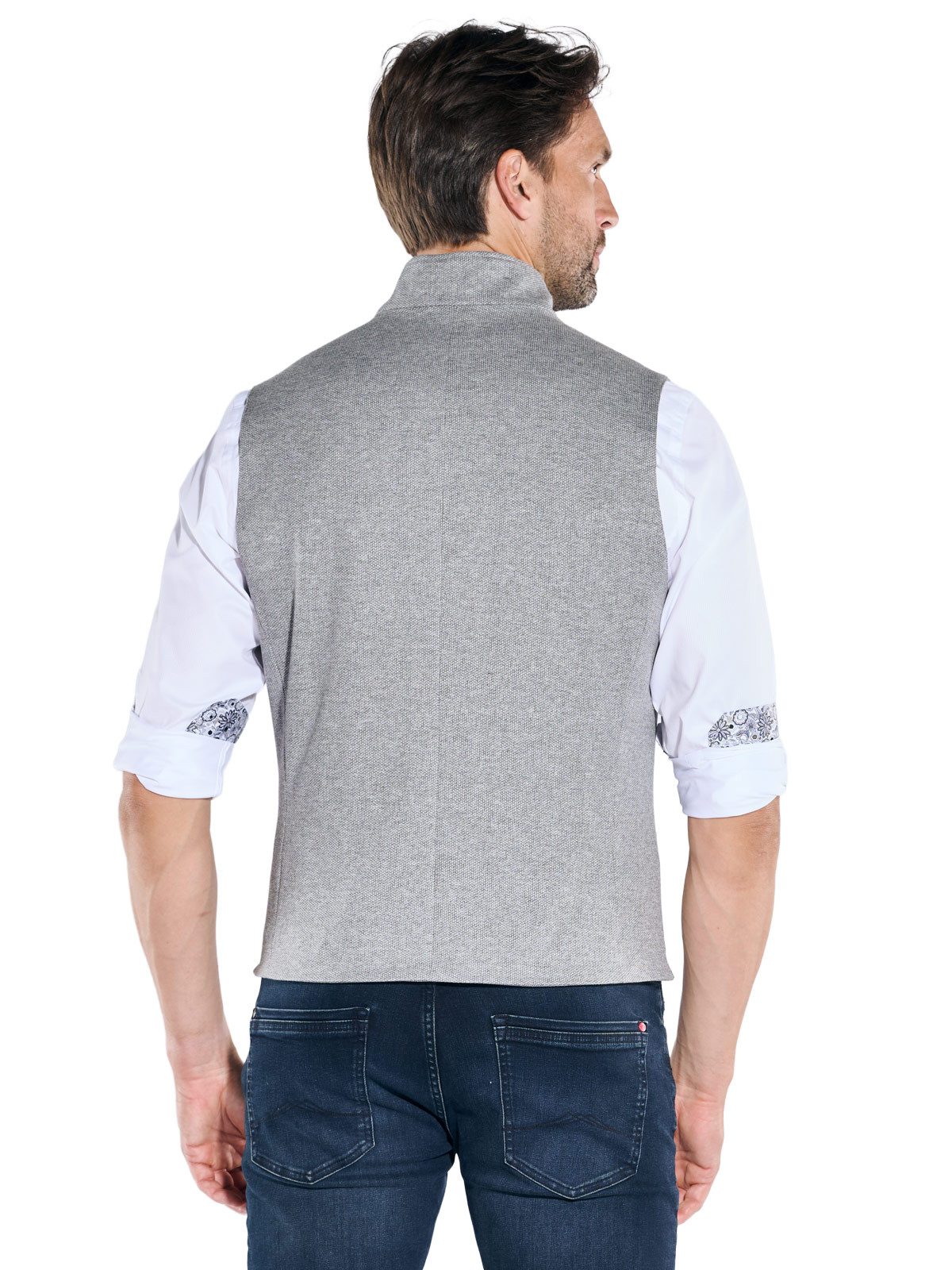 Engbers Anzugweste Herren Sakko-Weste aus elastischem Warenmaterial, Silber günstig online kaufen