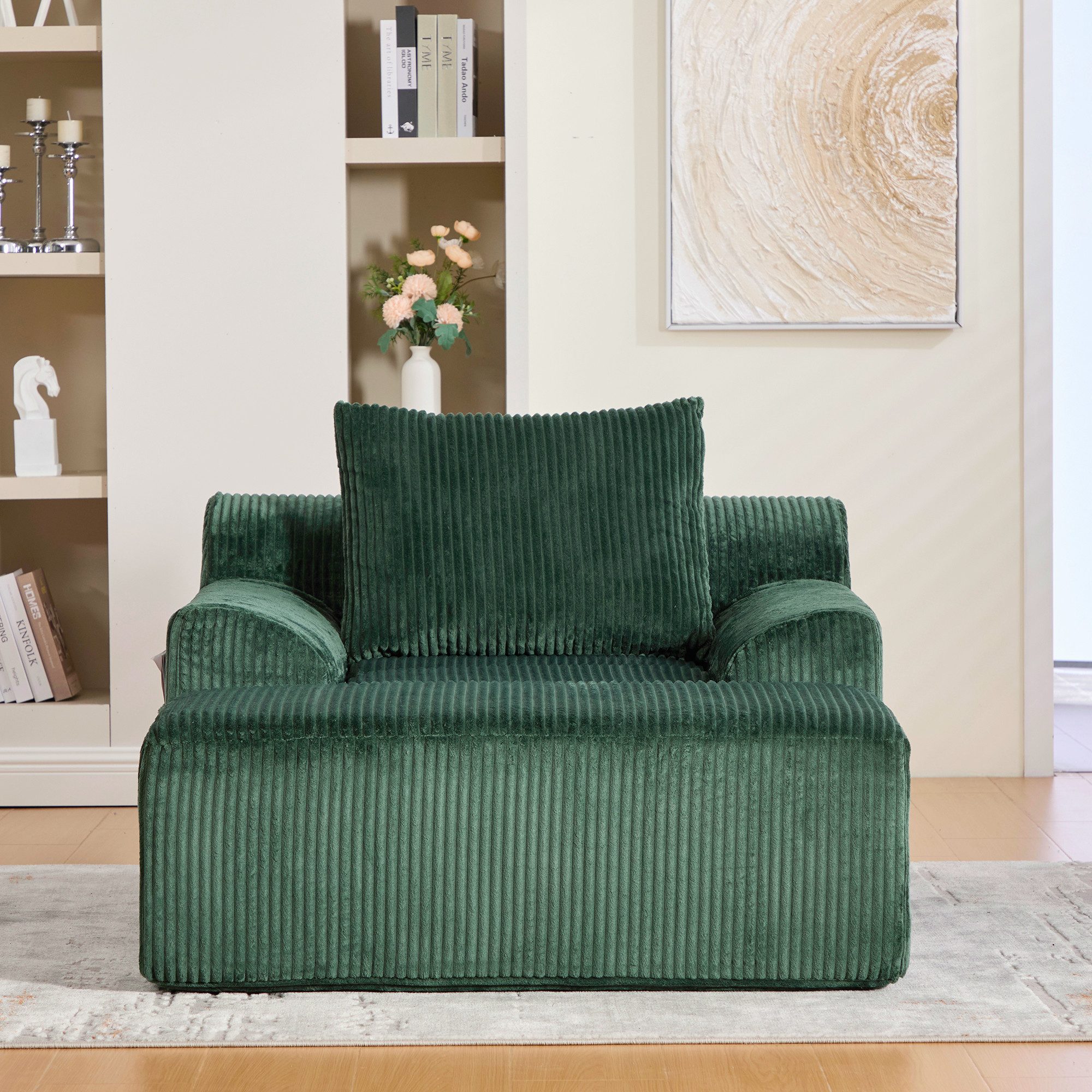 STILVORA Loungesessel mit Steigbügeln,Relaxsessel Chaiselongue mit Seitentaschen und Kissen (mit Fußpedal Stauraumseitentaschen & hochelastischem Sitzkissen, tiefer Komfortsessel, Gewicht Kapazität 300KG)
