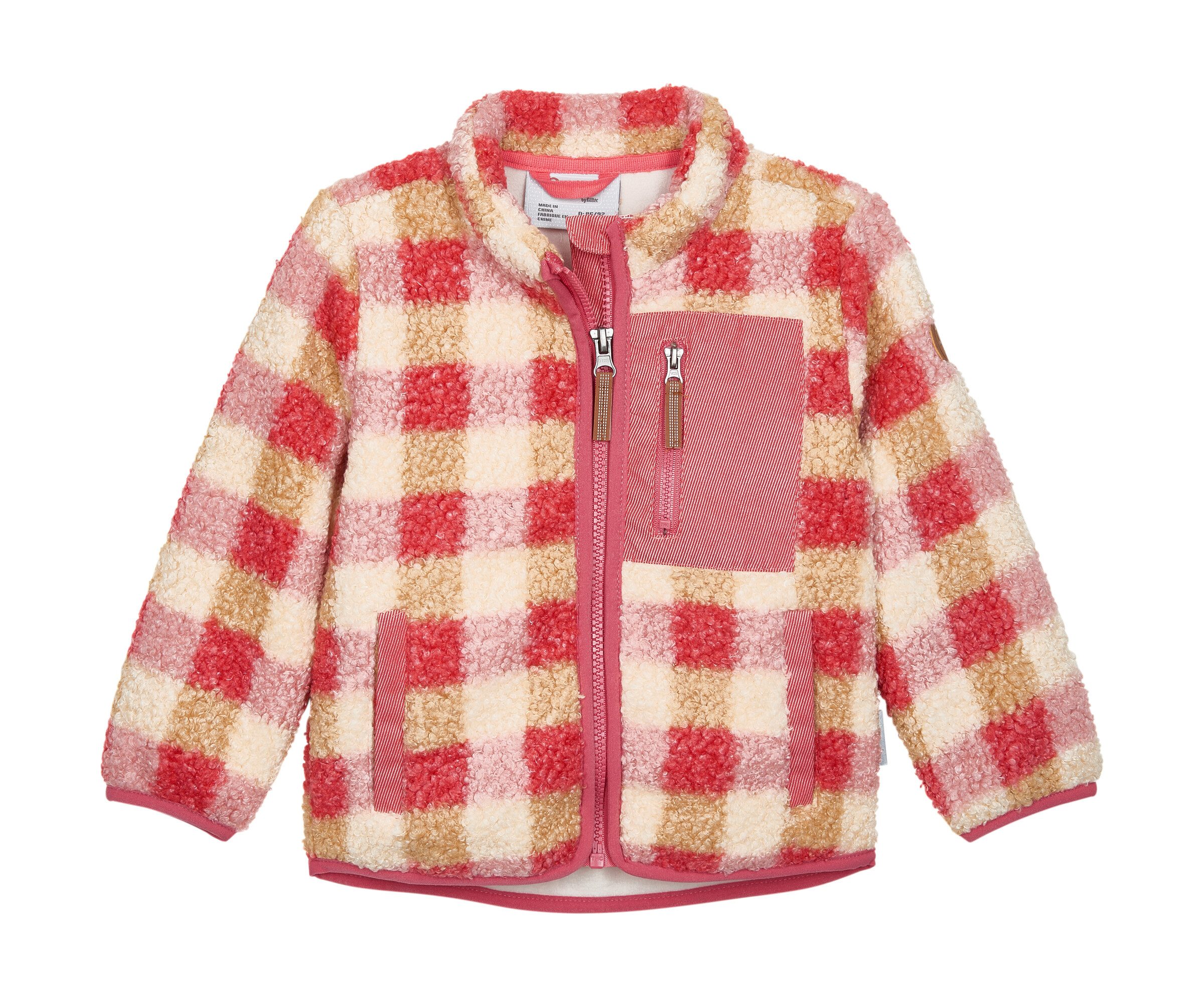 first instinct by killtec Fleecejacke FIOW 1 MNS FLC JCKT Kuschelige Sherpa Fleecejacke mit Karomuster und Kinnschutz