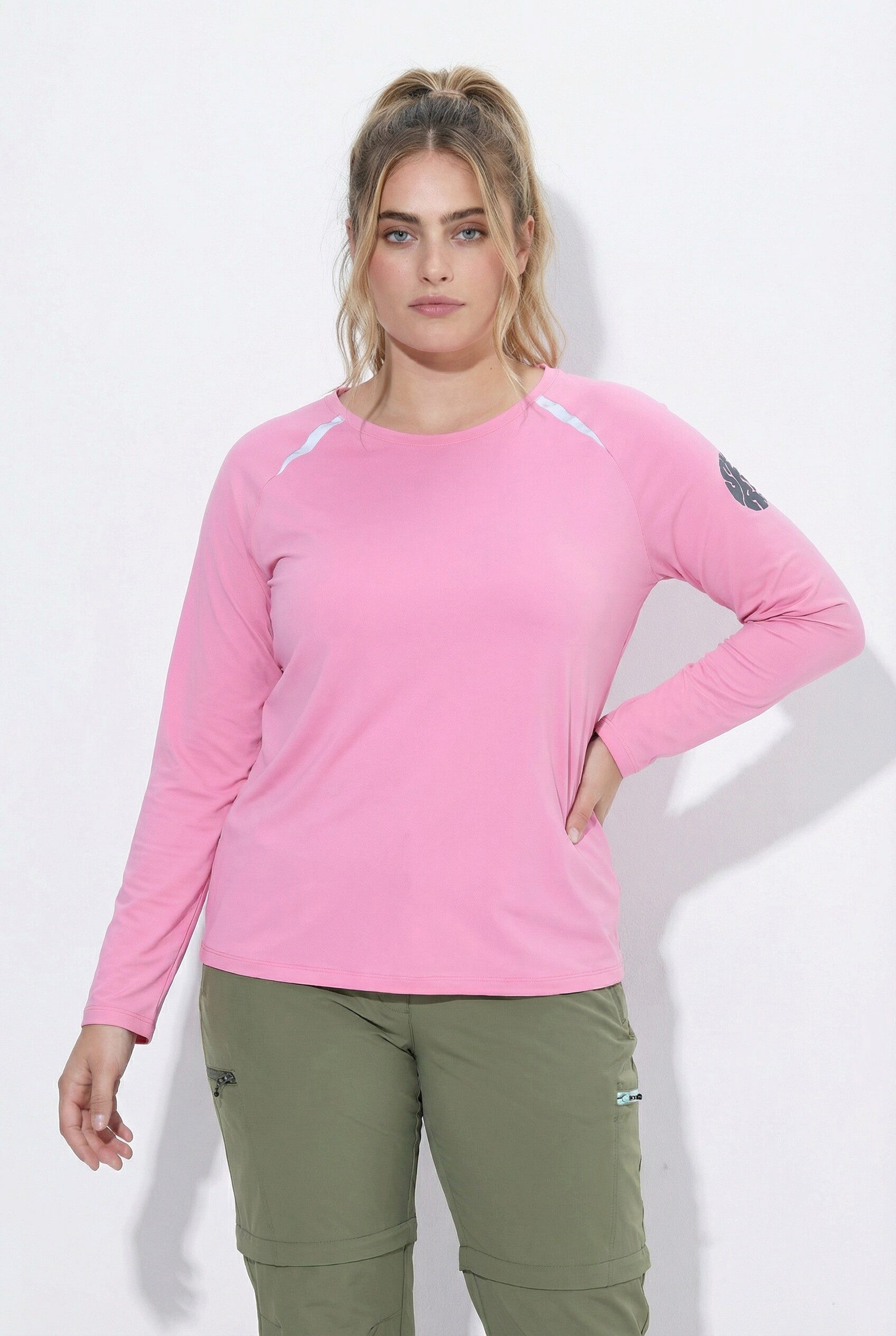 Ulla Popken T-Shirt Funktions-Shirt LSF 50+ Rundhals Langarm