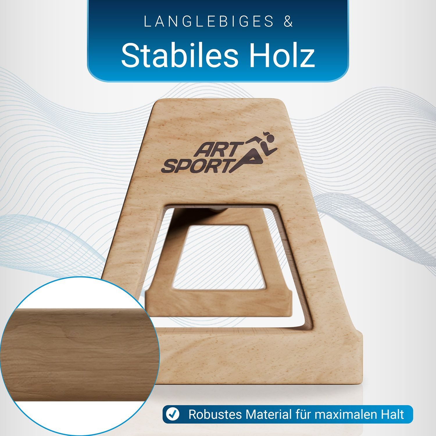 ArtSport Liegestützgriffe XXL (2-St), Parallettes aus Holz für Calisthenics, handlich, leicht & stabil