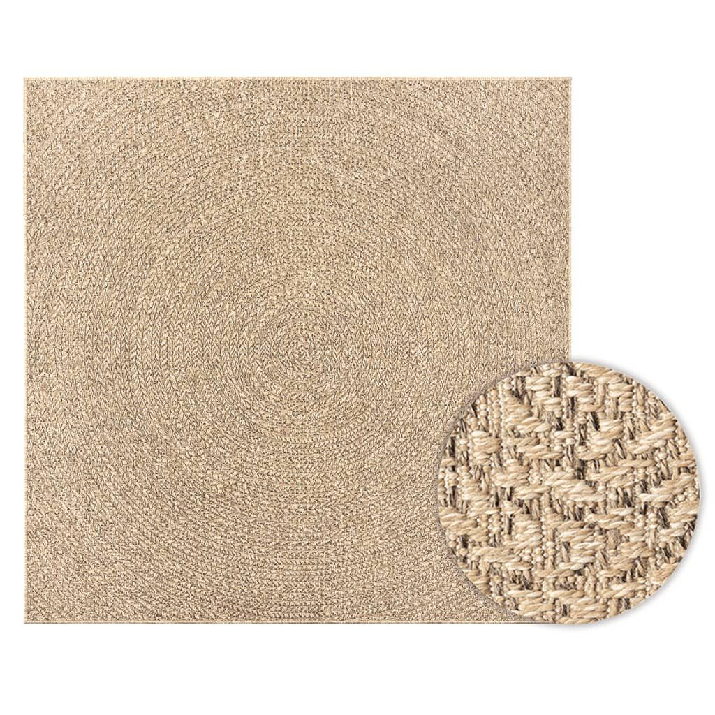 vidaXL Teppich Teppich ZIZUR 120x120 cm Jute-Optik Indoor und Outdoor, Quad günstig online kaufen
