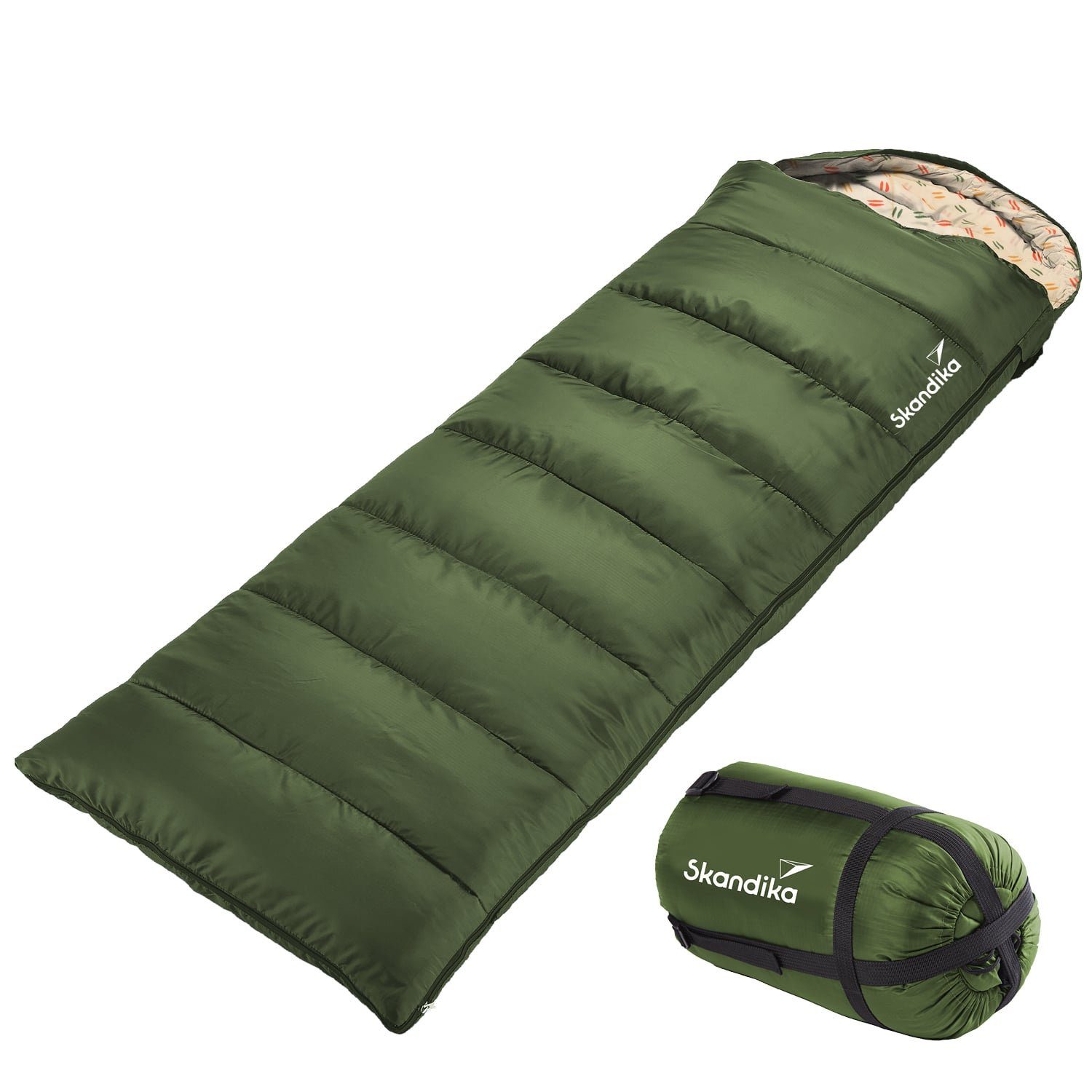 Skandika Schlafsack Iceland Dunkelgrün Reißverschluss links, günstig online kaufen