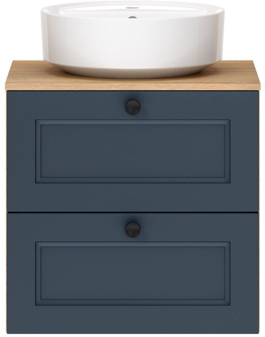 nobilia® Badmöbel-Set Cascada, (Set, 2-St., ink. rundem Aufsatzwaschbecken), vormontiert, mit Soft-Close, in vier Breiten