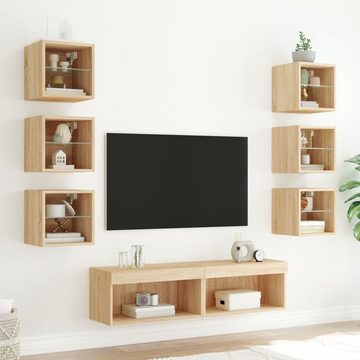 vidaXL TV-Schrank 8-tlg. Wohnwand mit LED-Beleuchtung Sonoma-Eiche Holzwerkstoff (8-St)