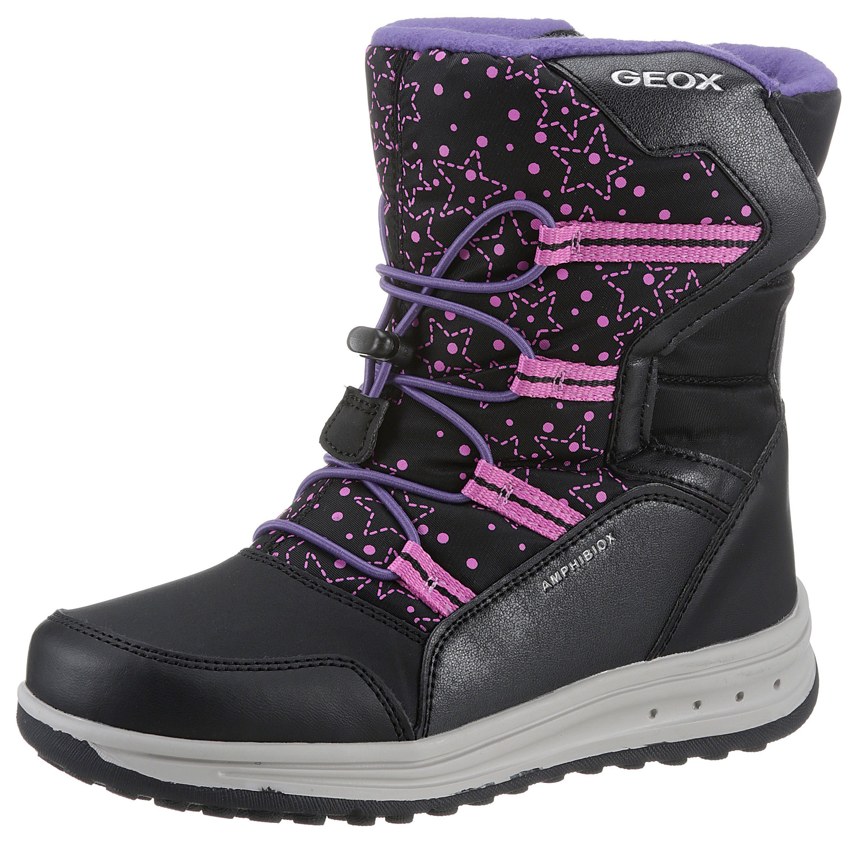 J ABX GIRL Amphibiox-Technologie mit Geox Winterstiefel B ROBY schwarz-fuchsia