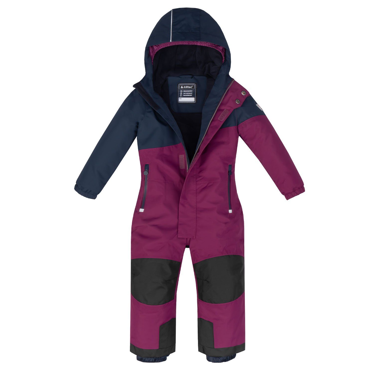 Killtec snowsuit, children's ski suit, orchid/dark navy, fleece lining