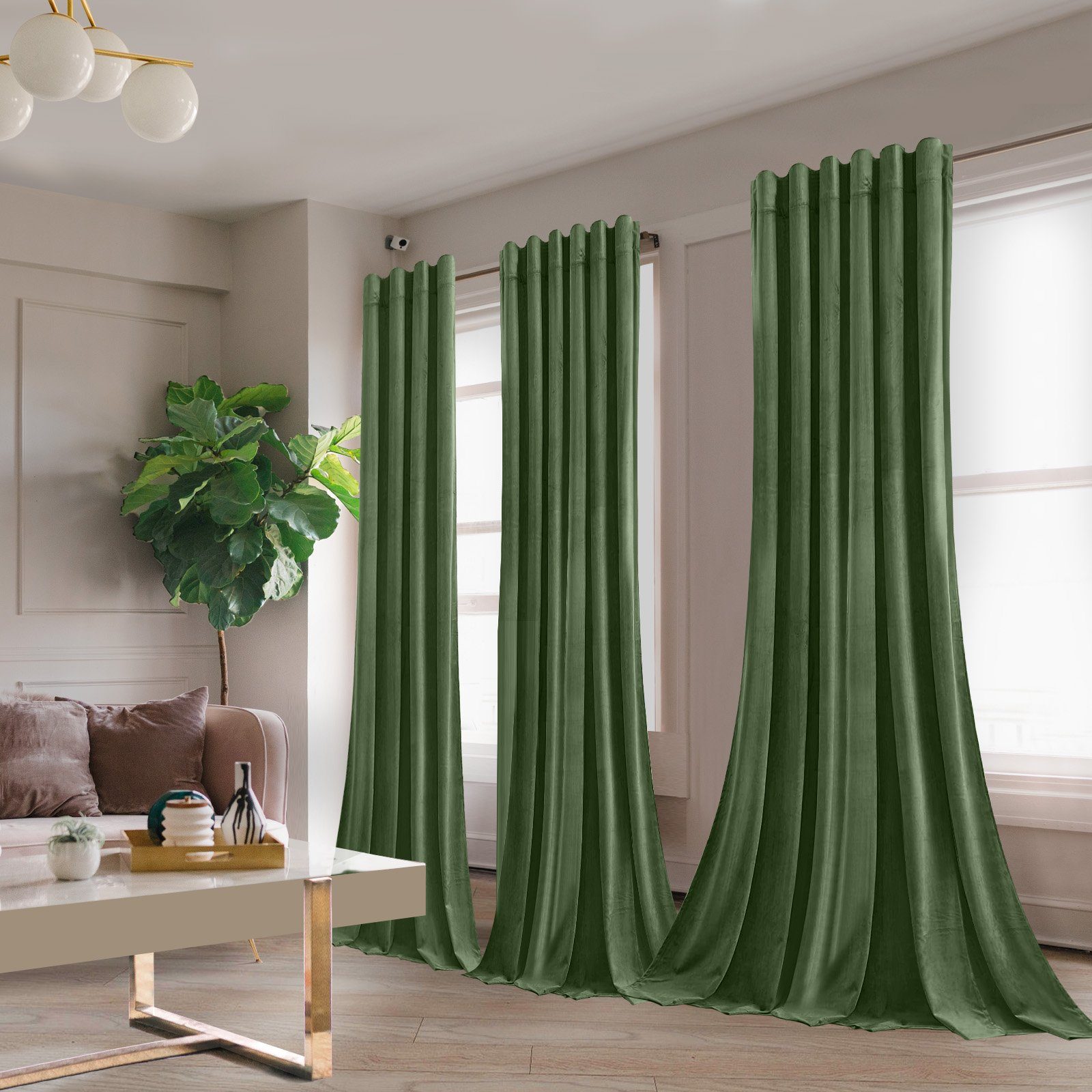 BTTO V&G Gardine VerdunkelungVorhang 2 St Samt,Multifunktionsband Vorhang Blickdicht, Thermovorhänge, BXH:132X213cm/132X244cm/132X274cm Vorhang – Bild 5 von 5