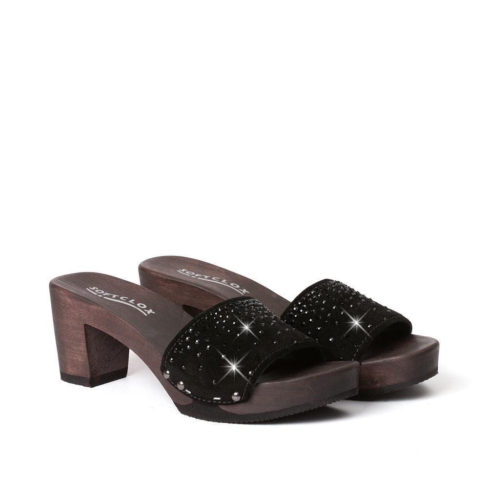 Softclox RANJA Crystal Kaschmir schwarz (dunkel) Pantolette