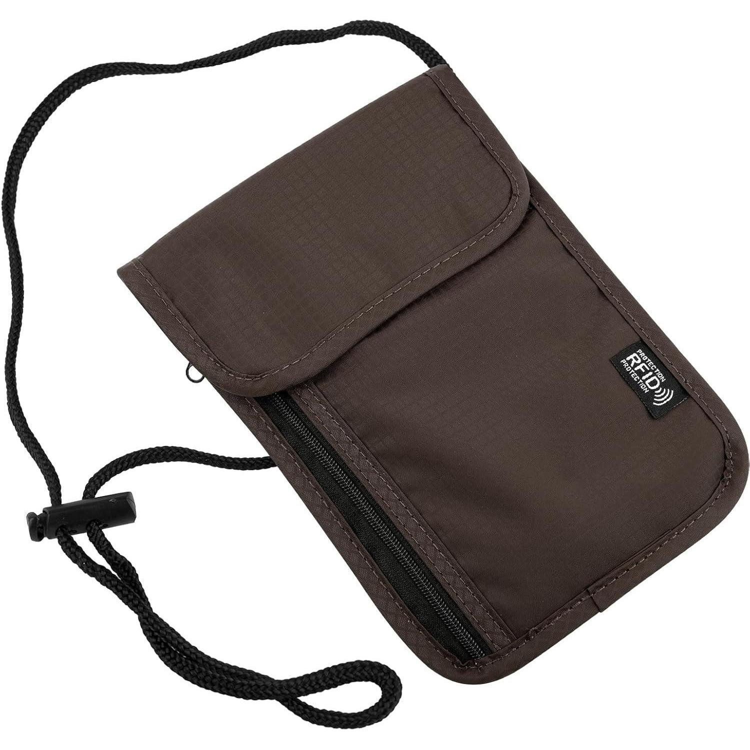 Brustbeutel Brustbeutel RFID Antidiebstahl Wasserdicht Schwarz Handy Braun