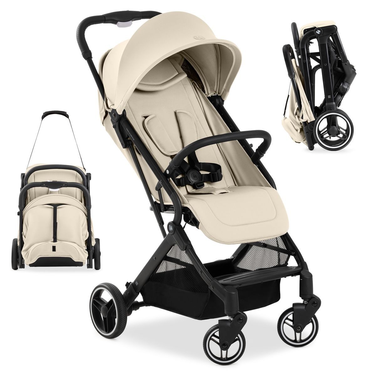 Hauck Kinder-Buggy Travel N Care Plus - Vanilla, Sportwagen mit Liegeposition nur 7,2 kg (bis 22kg belastbar)