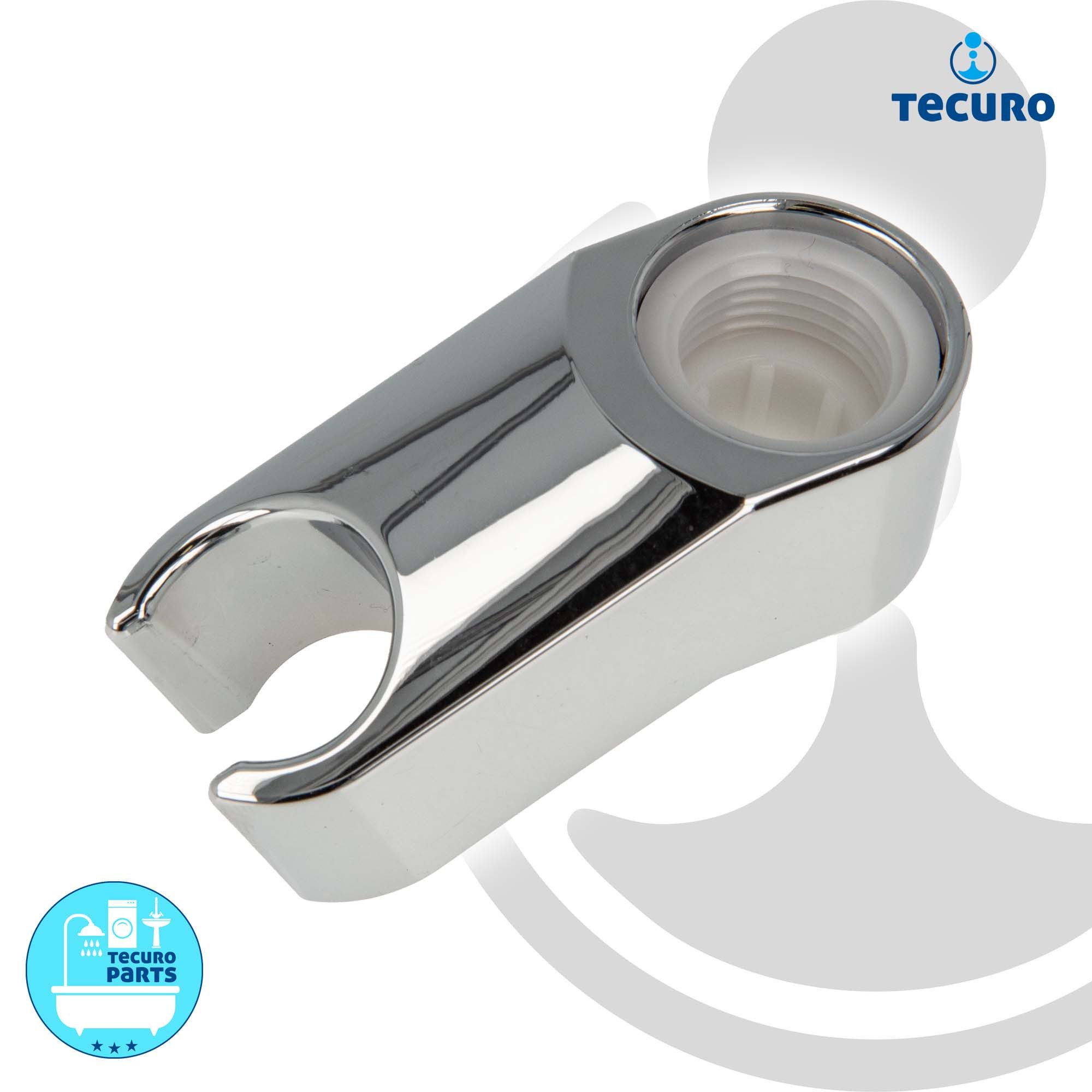 tecuro Brausehalter Brausehalter zur Montage an Armaturen - Kunststoff verchromt