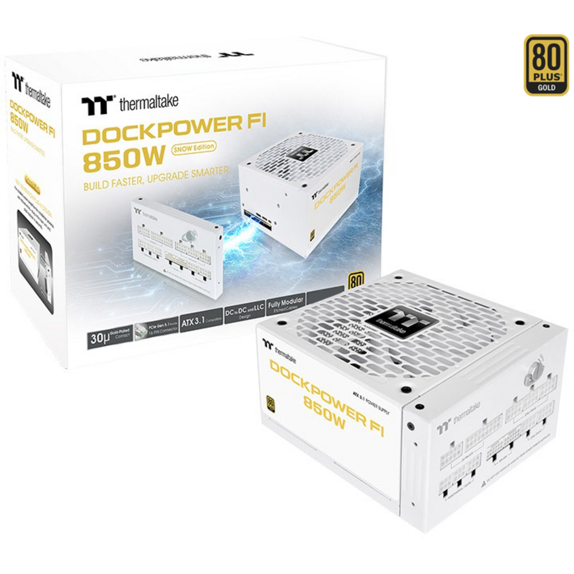 Thermaltake Thermaltake Dockpower FI 850W Snow, PC-Netzteil, PC-Netzteil (80 PLUS Gold)