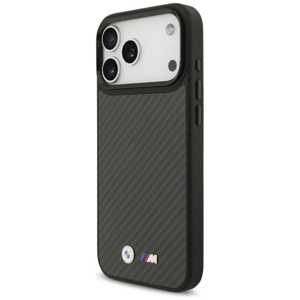 BMW Handyhülle Kevlar mit Magnetfunktion Kompatibel mit iPhone 17 Pro Max Schwarz 6,9, Matt zwarte Kevlar-Struktur mit sportlichem Design und Magnetfunktion