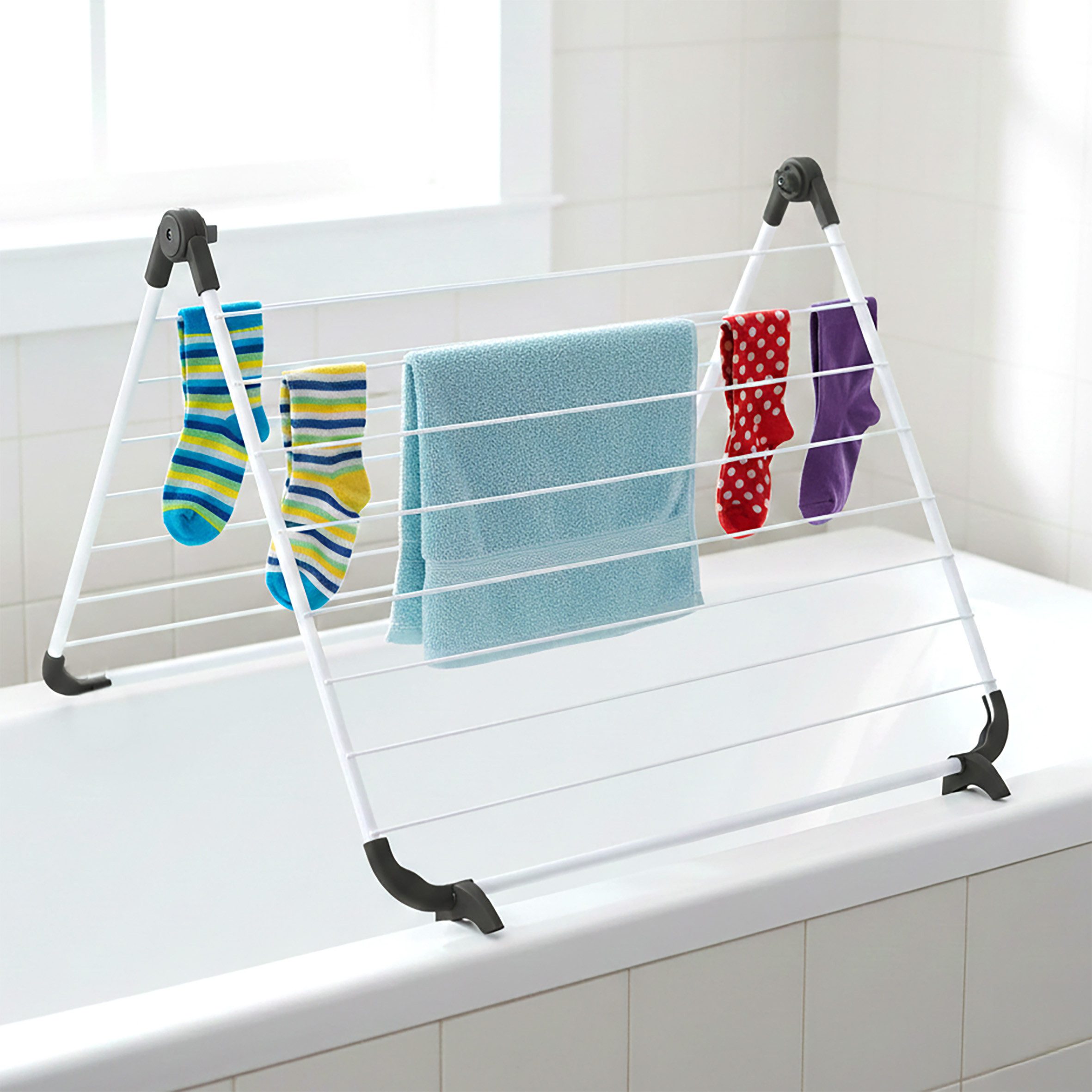 Badewannen-Wäscheständer Badewannen Wäschetrockner 10m weiß-grau 134x66cm